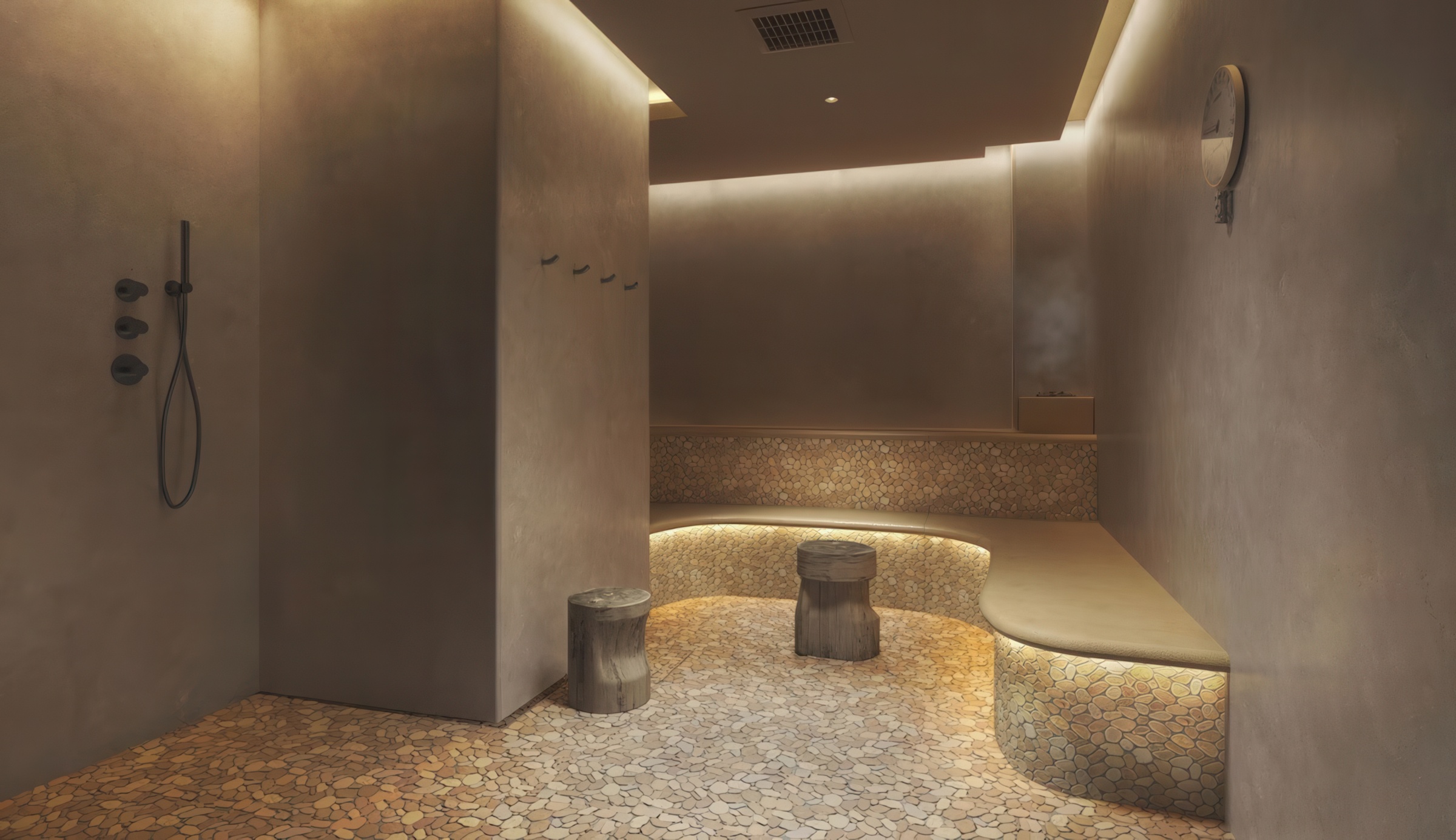image of steam room at Bamford Wellness Spa, image courtesy of 1 Hotel Tokyo