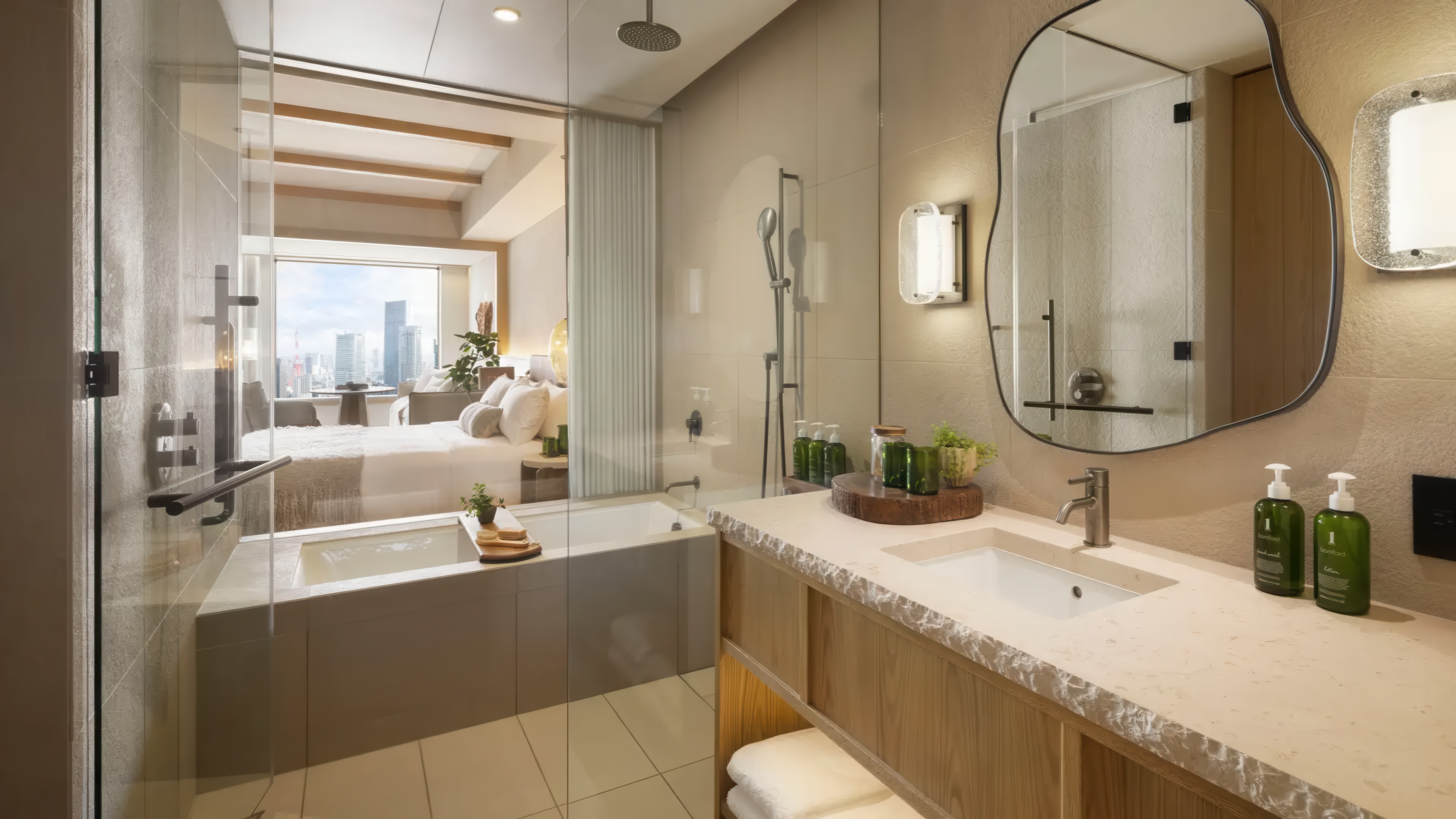 image of guest room Interior, image courtesy of 1 Hotel Tokyo