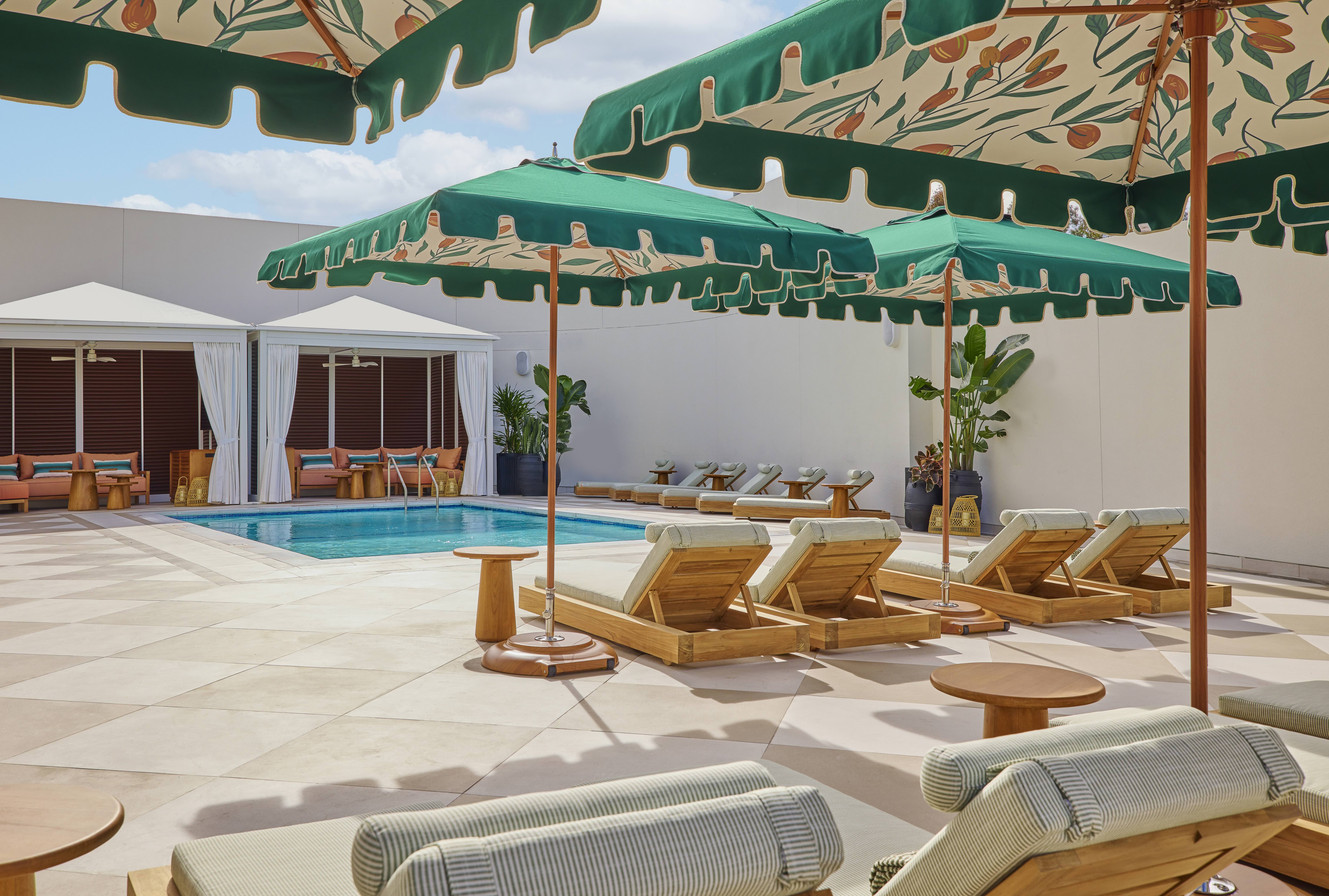 Image of the pool deck, image courtesy of Cameo Beverly Hills