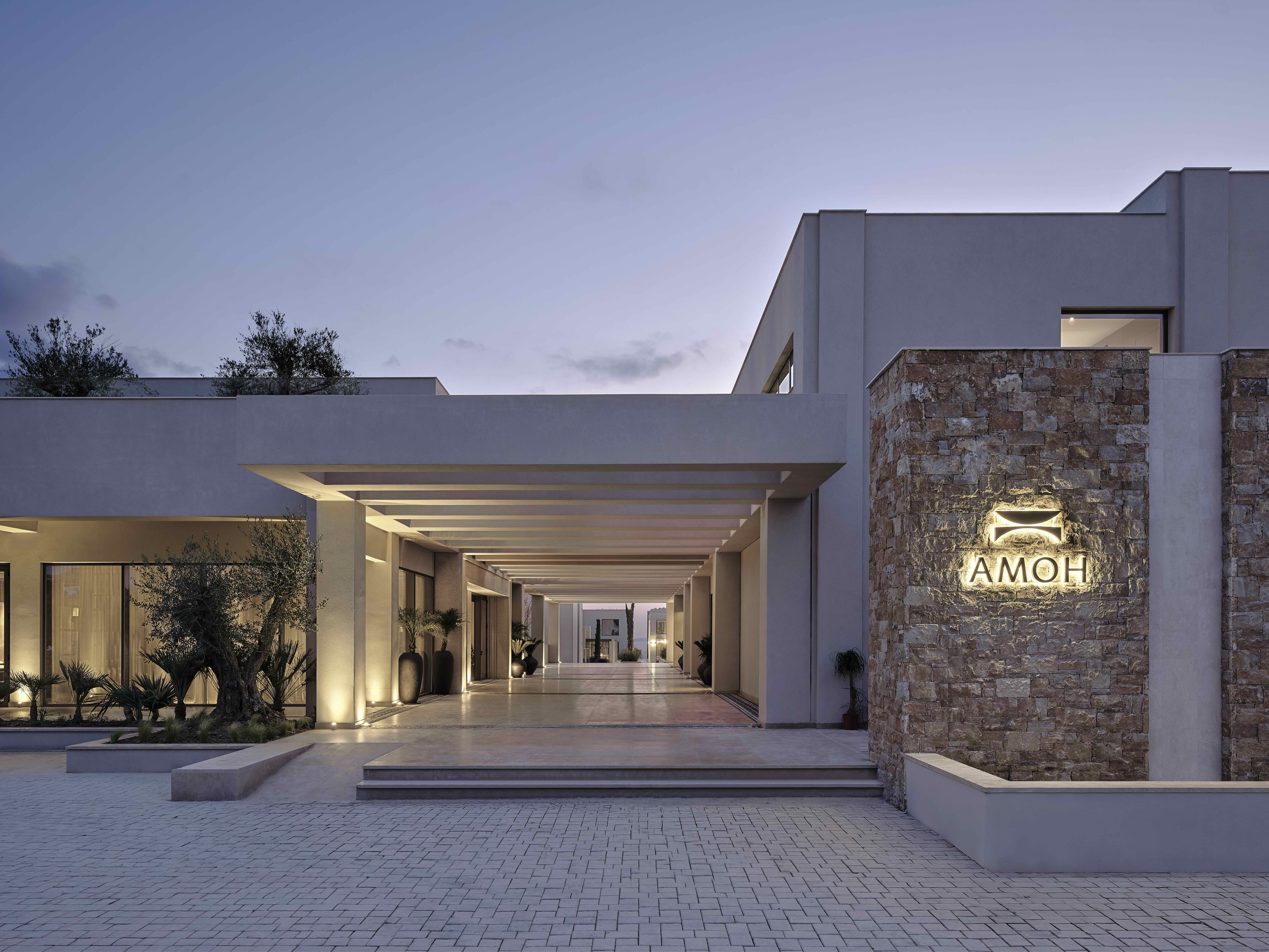 image of the Resort Entrance, image courtesy of Amoh, a Luxury Collection, Rhodes 