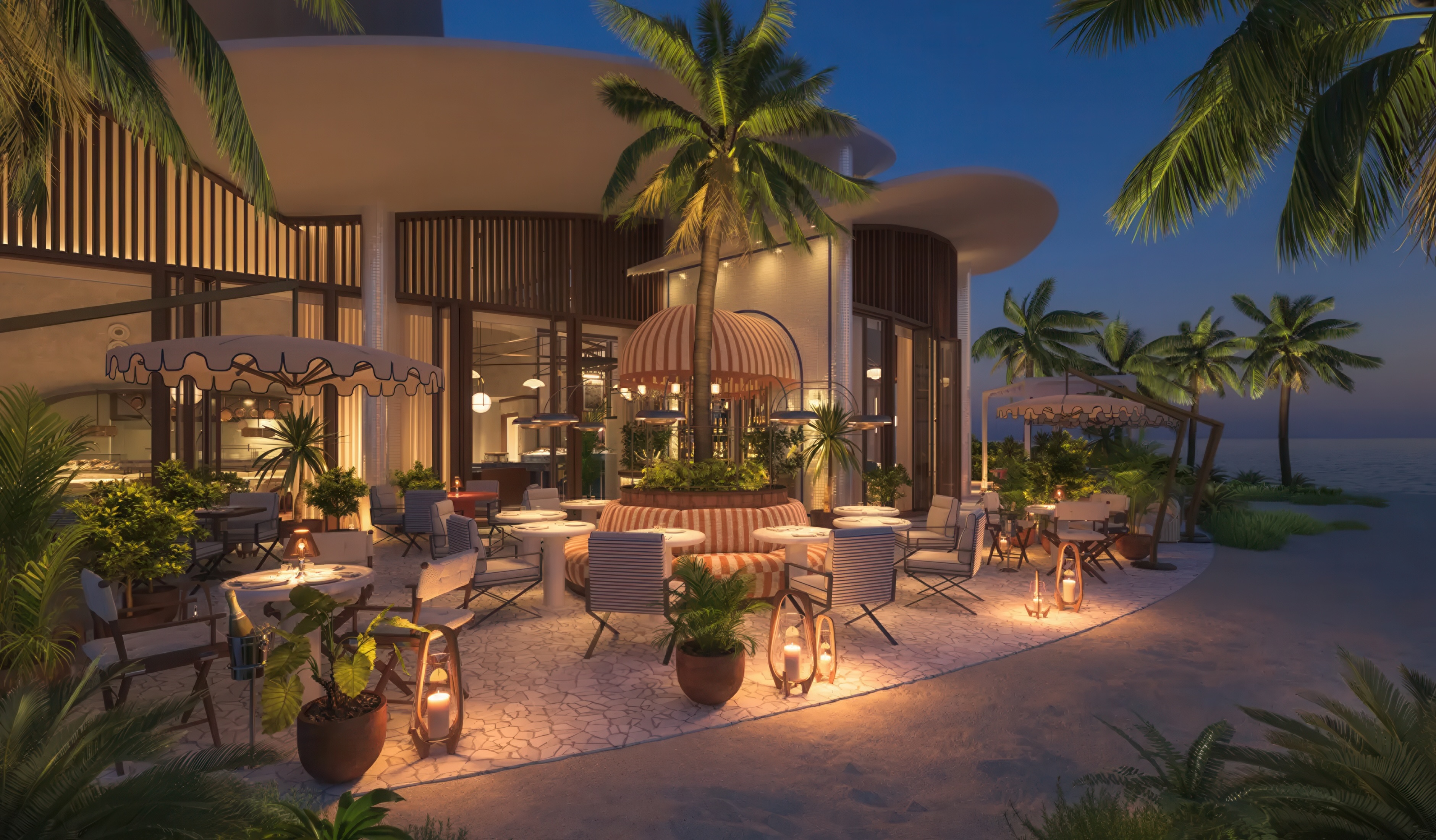 image of dining venue Spiaggia, Exterior Property, image courtesy of Four Seasons