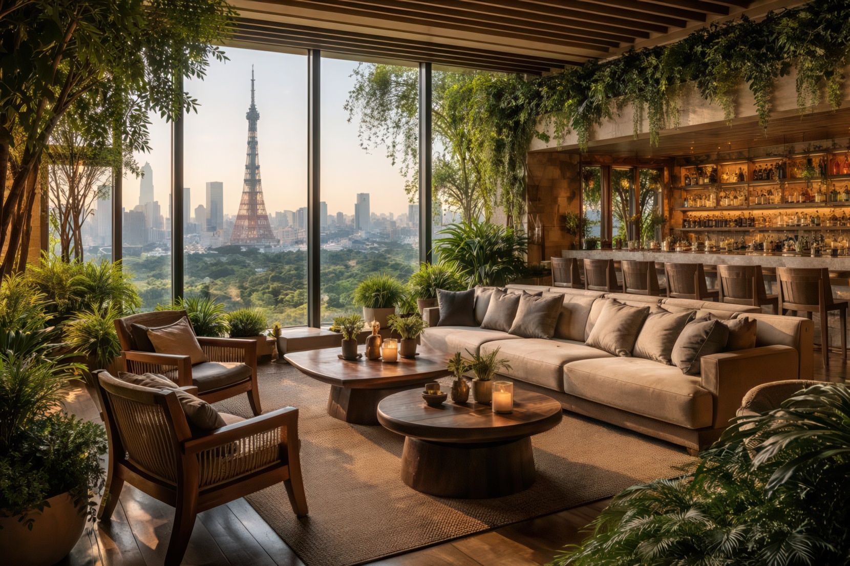 image of a View of Tokyo Tower from the hotel, image courtesy of 1 Hotel Tokyo