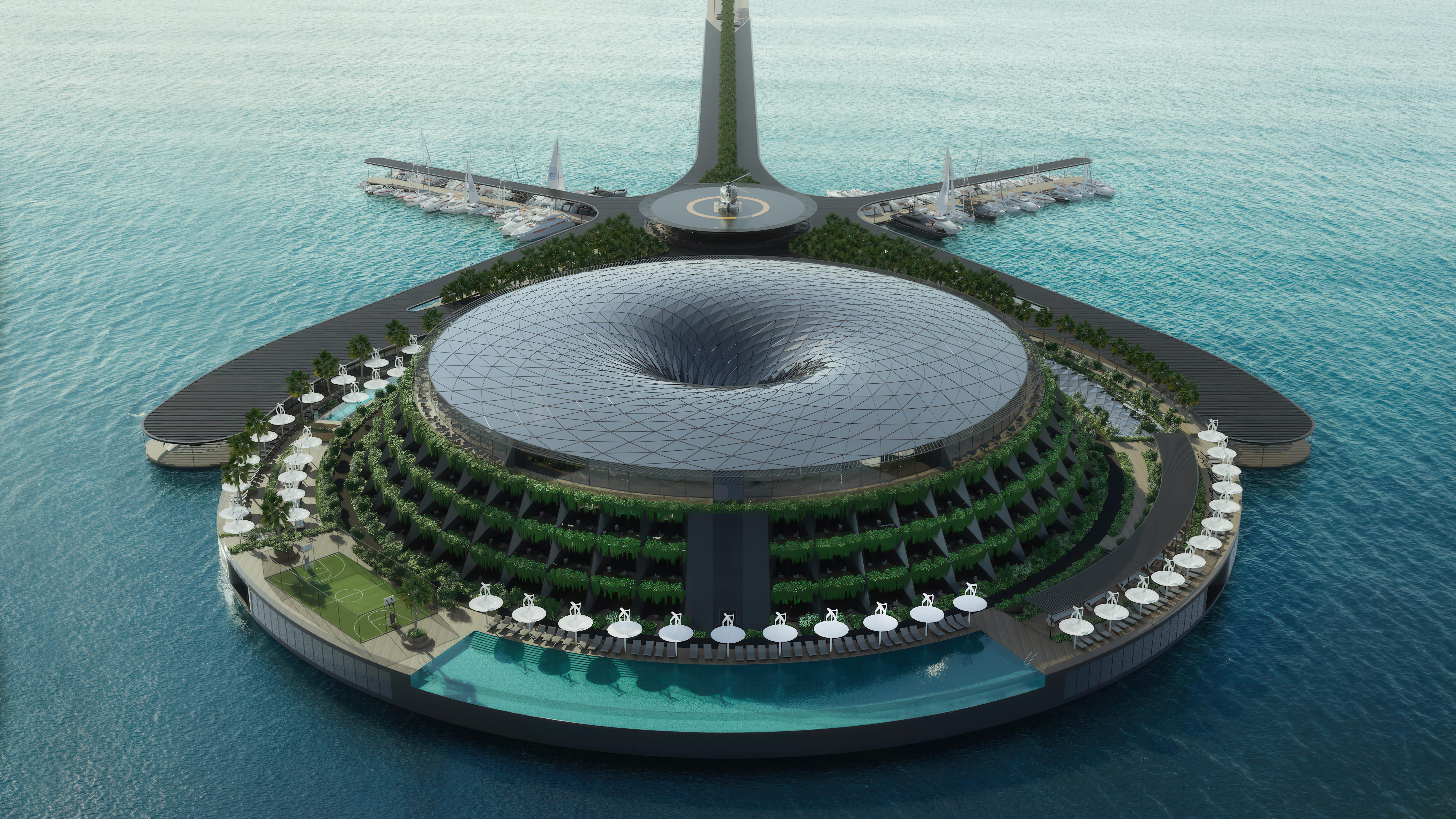 Qatar's Eco-Floating hotel designed by Hayri Atak Architectural Design Studio