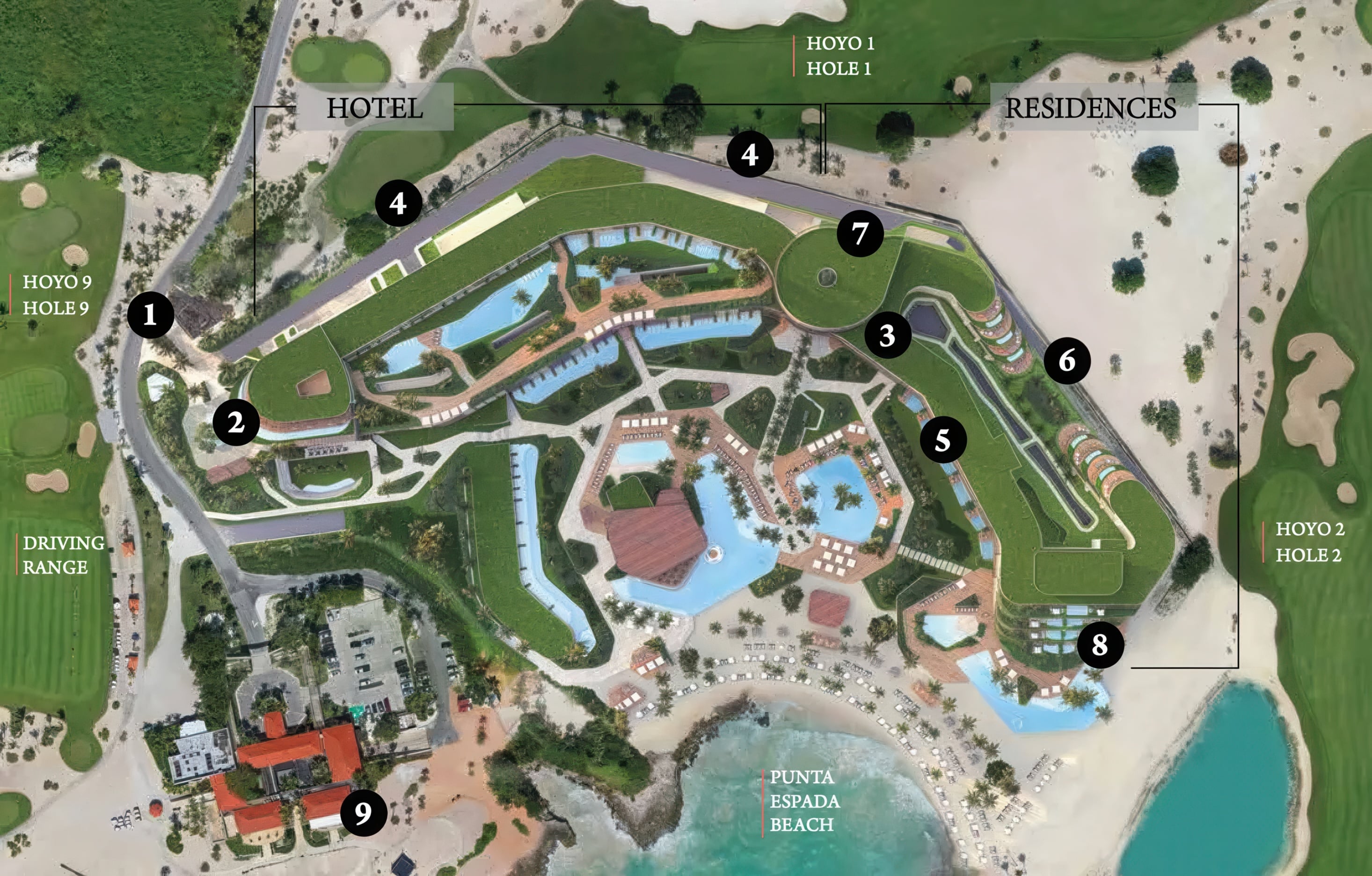 The St. Regis Cap Cana Resort and Residences property map, coming to Dominican Republic