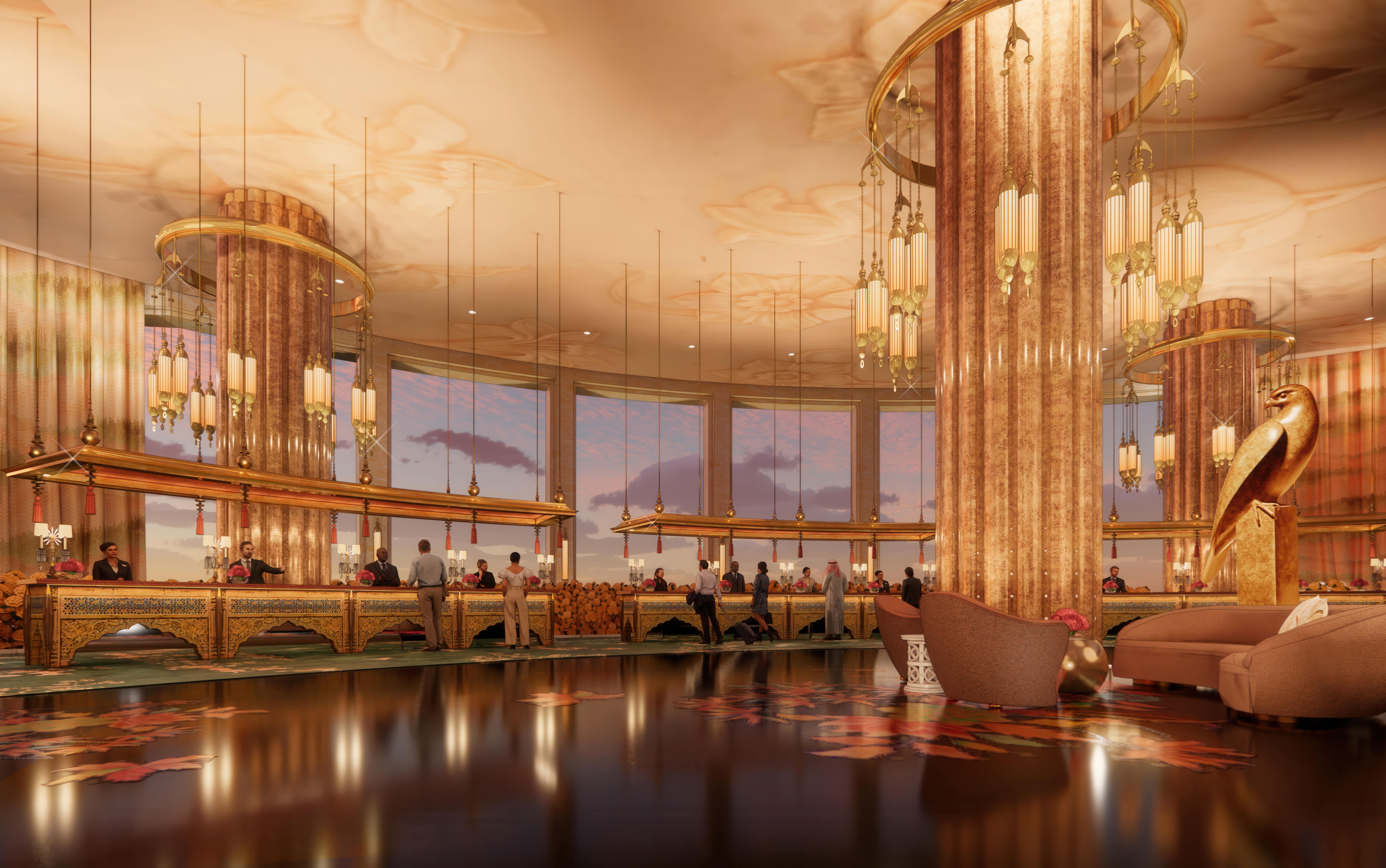 Reception area of the Wynn Al Marjan Island, expected to be completed in 2027