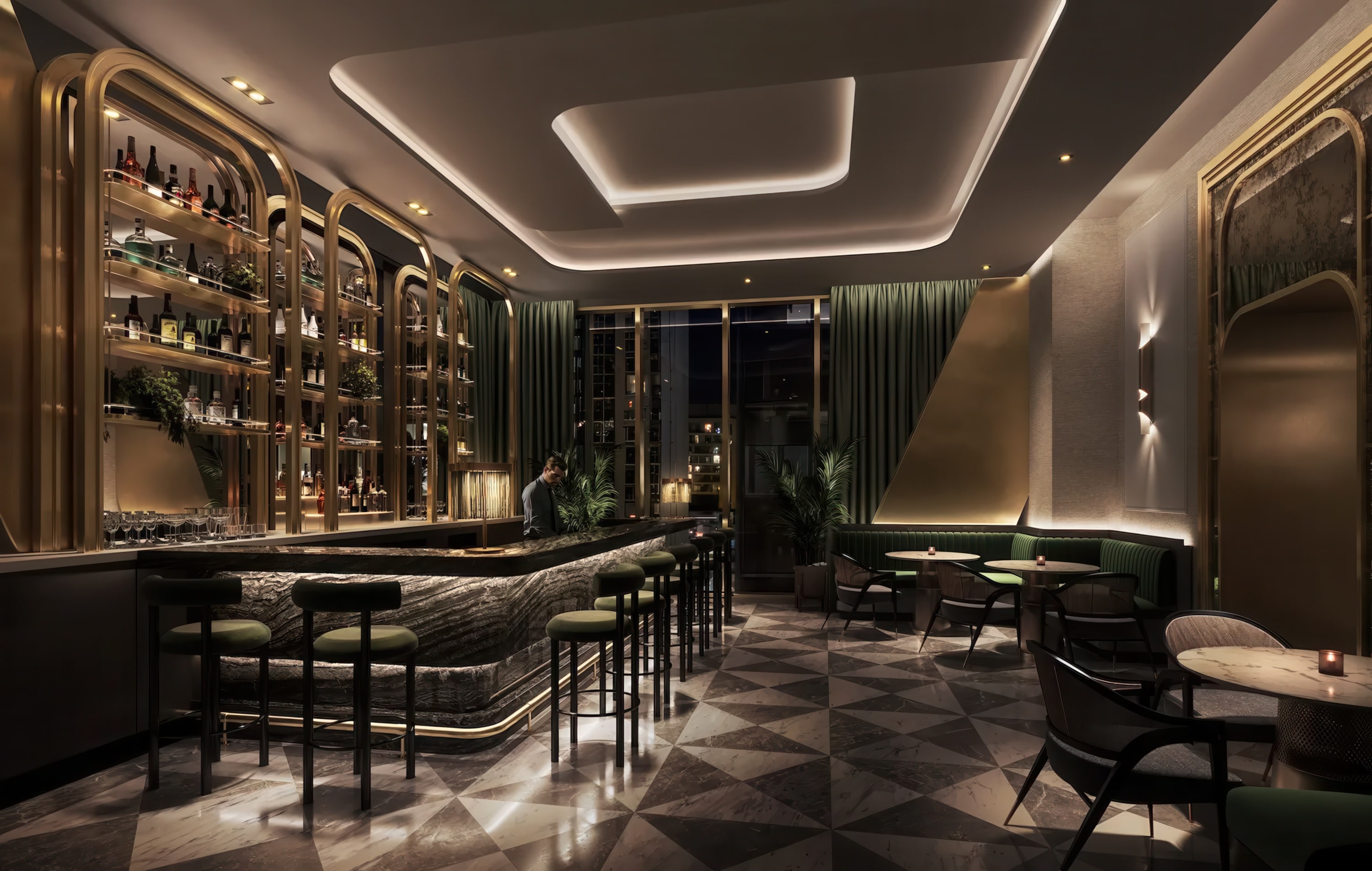 Bar rendering of Andaz Toronto