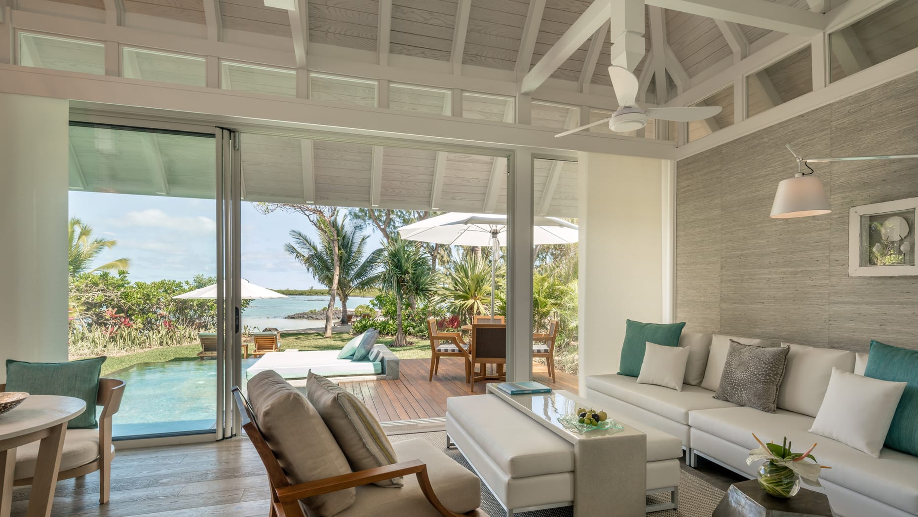 Image of a Beach-View Pool Villa, image courtesy of Four Seasons Resort Mauritius at Anahita