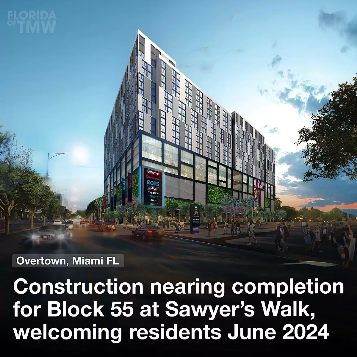 Construction nearing completion for Block 55 at Sawyer's Walk, welcoming residents June 2024