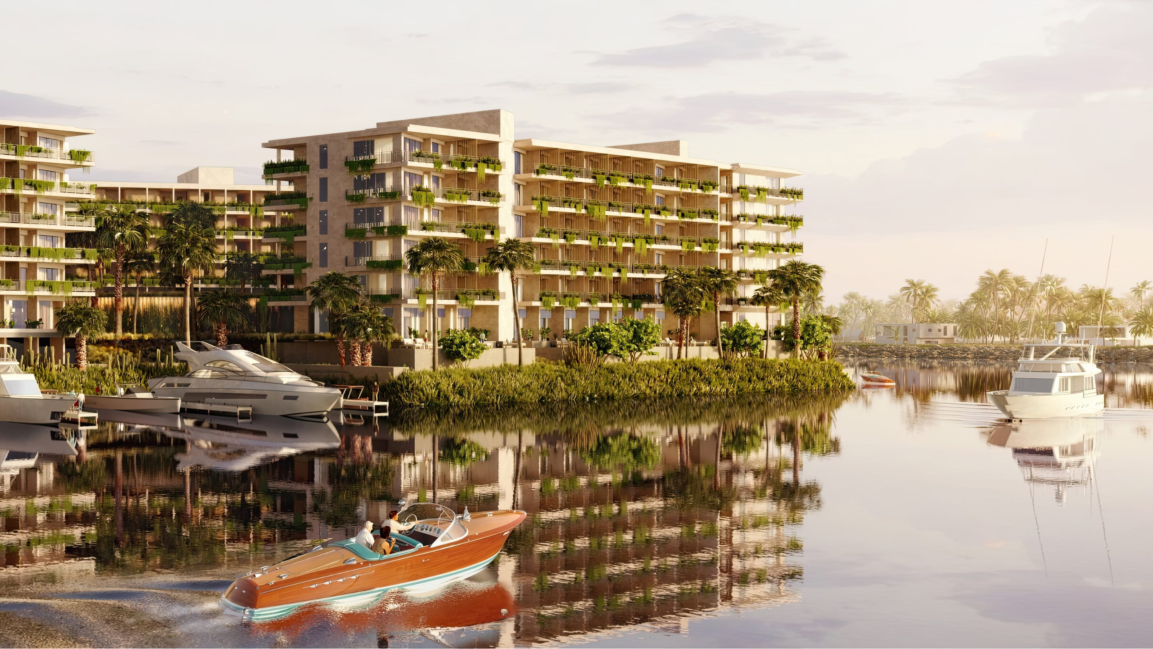Water view rendering of Casa Blake at Costa Palmas