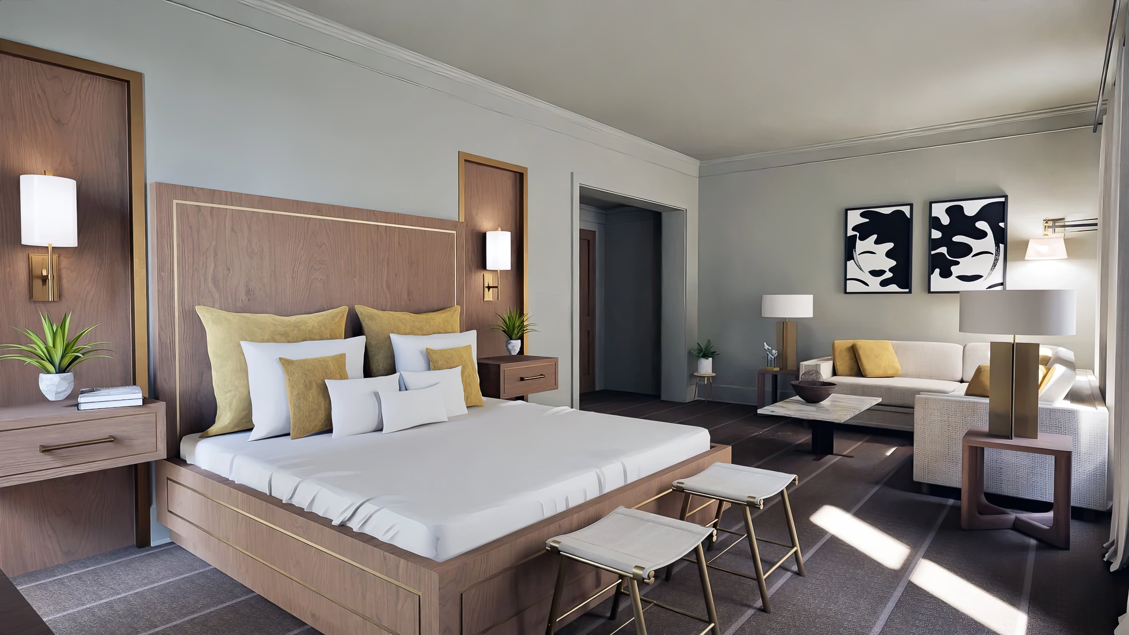 Suite design at Hotel Richemont, opening this June in Charleston