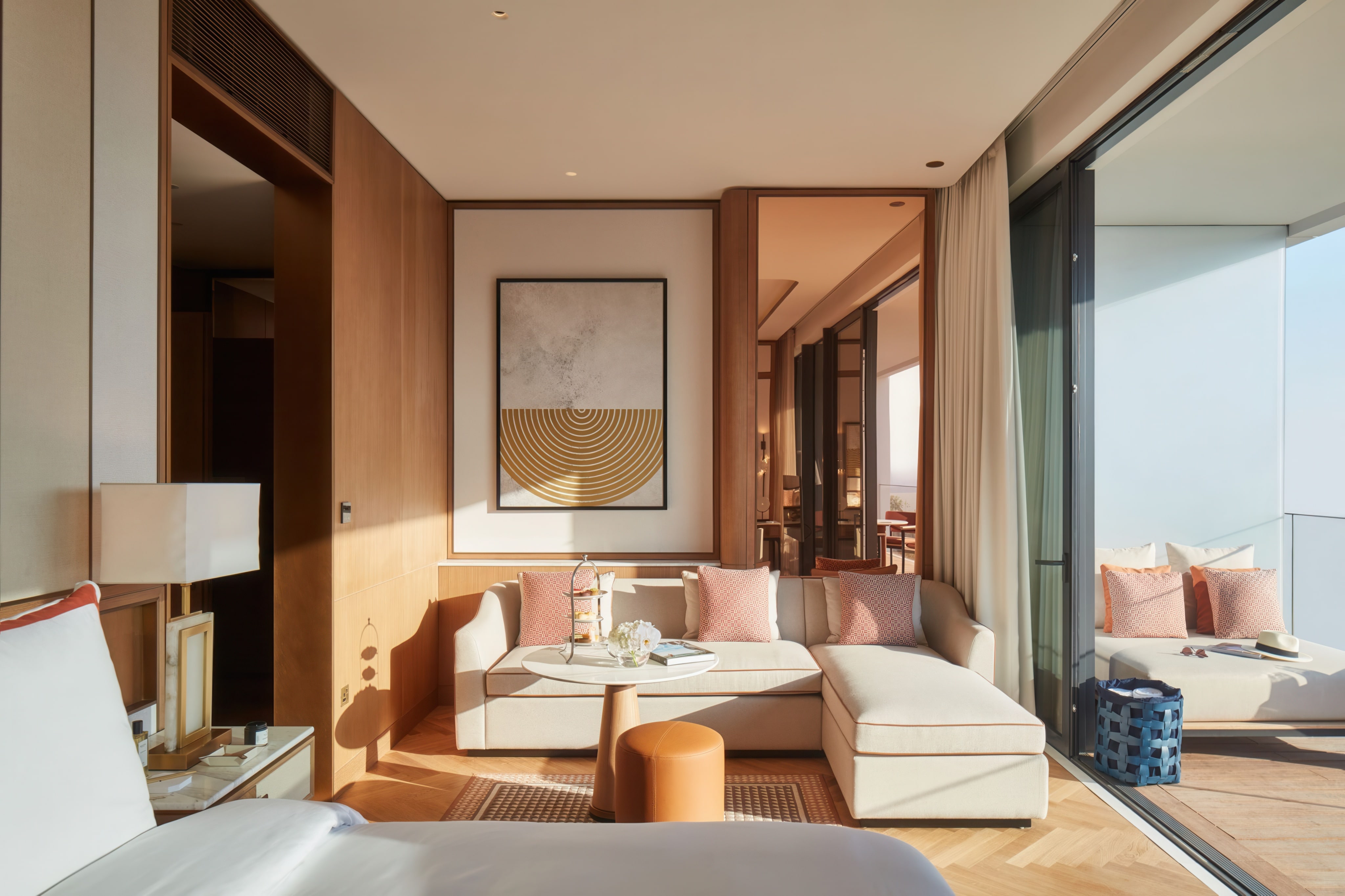 Hotel room interior at Jumeirah Marsa Al Arab in Dubai opening March 14th