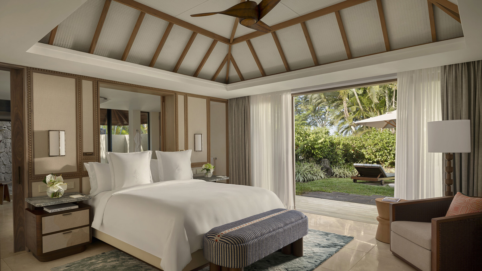 Image of a Villa Bedroom Interior, image courtesy of Four Seasons Resort Mauritius at Anahita