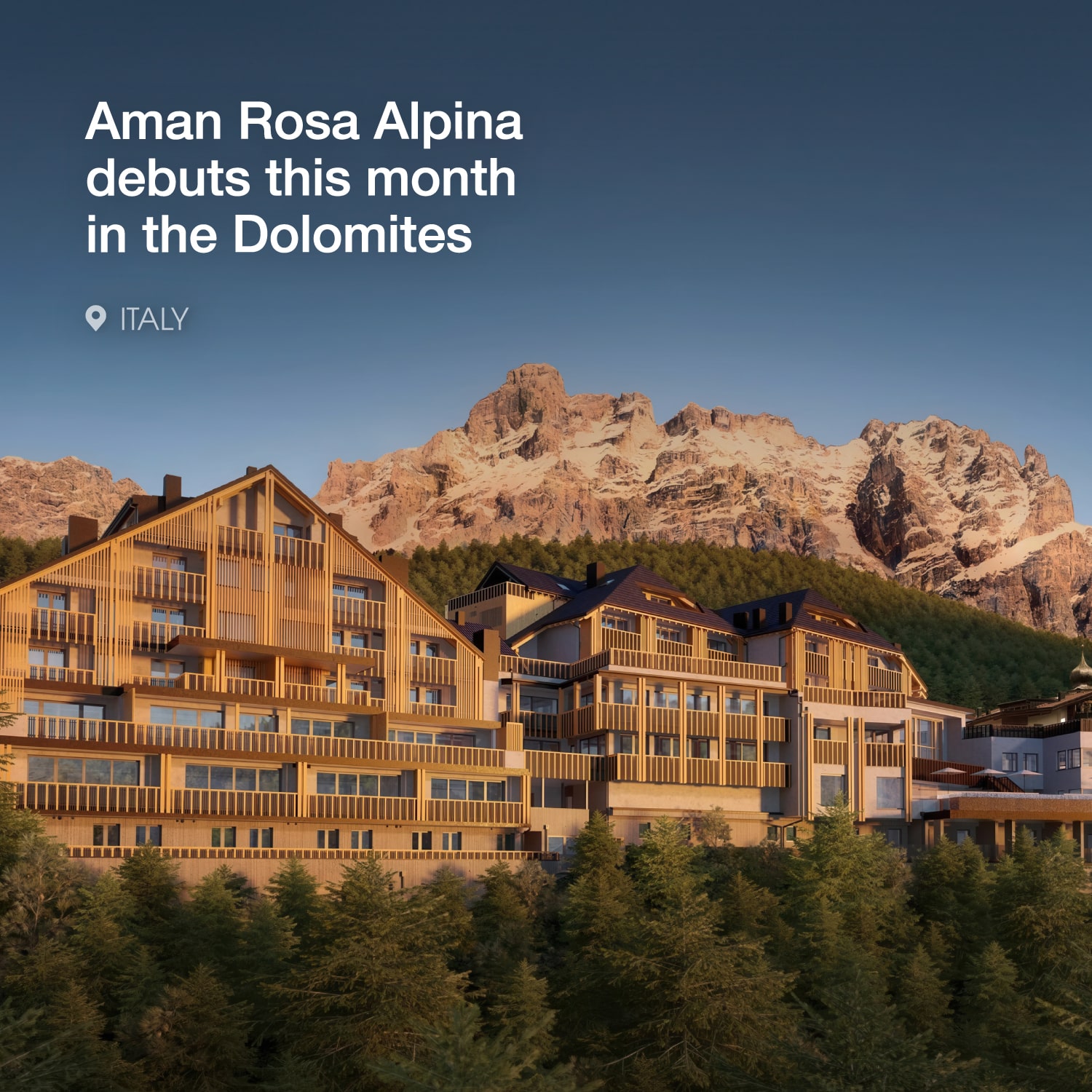Aman Rosa Alpina Debuts This Month in the Dolomites