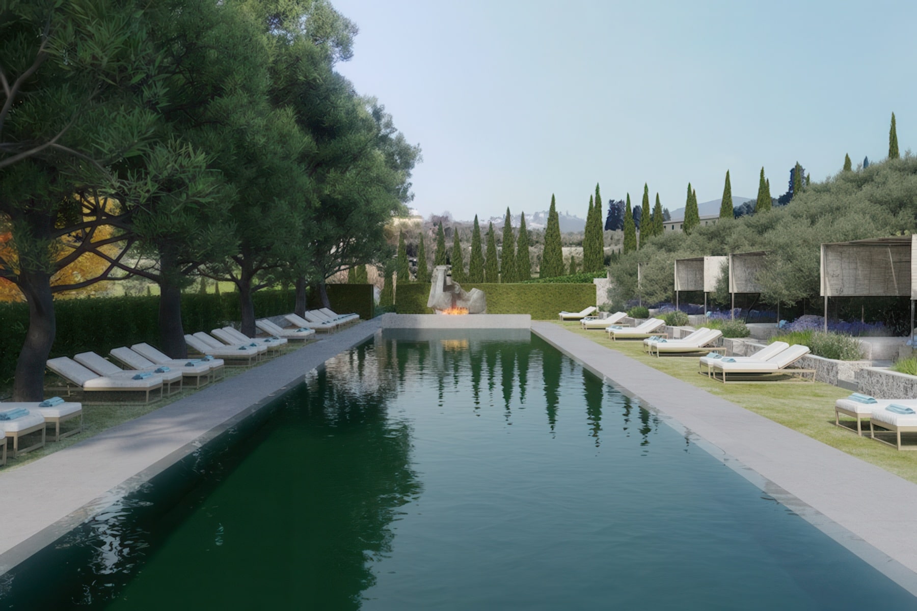 Collegio alla Querce's outdoor heated pool