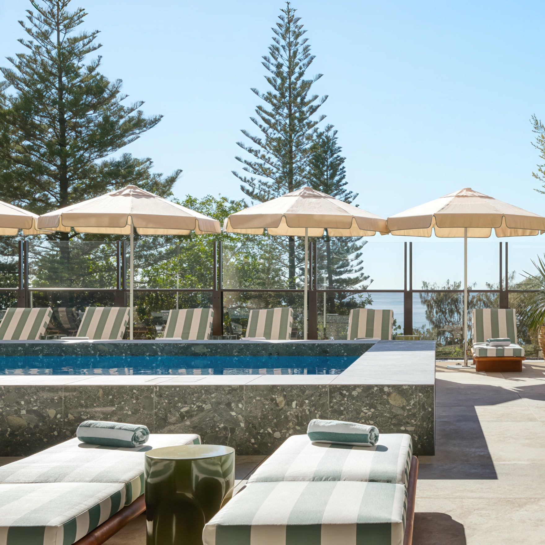 Rendering of resort-style pool at Mondrian Gold Coast