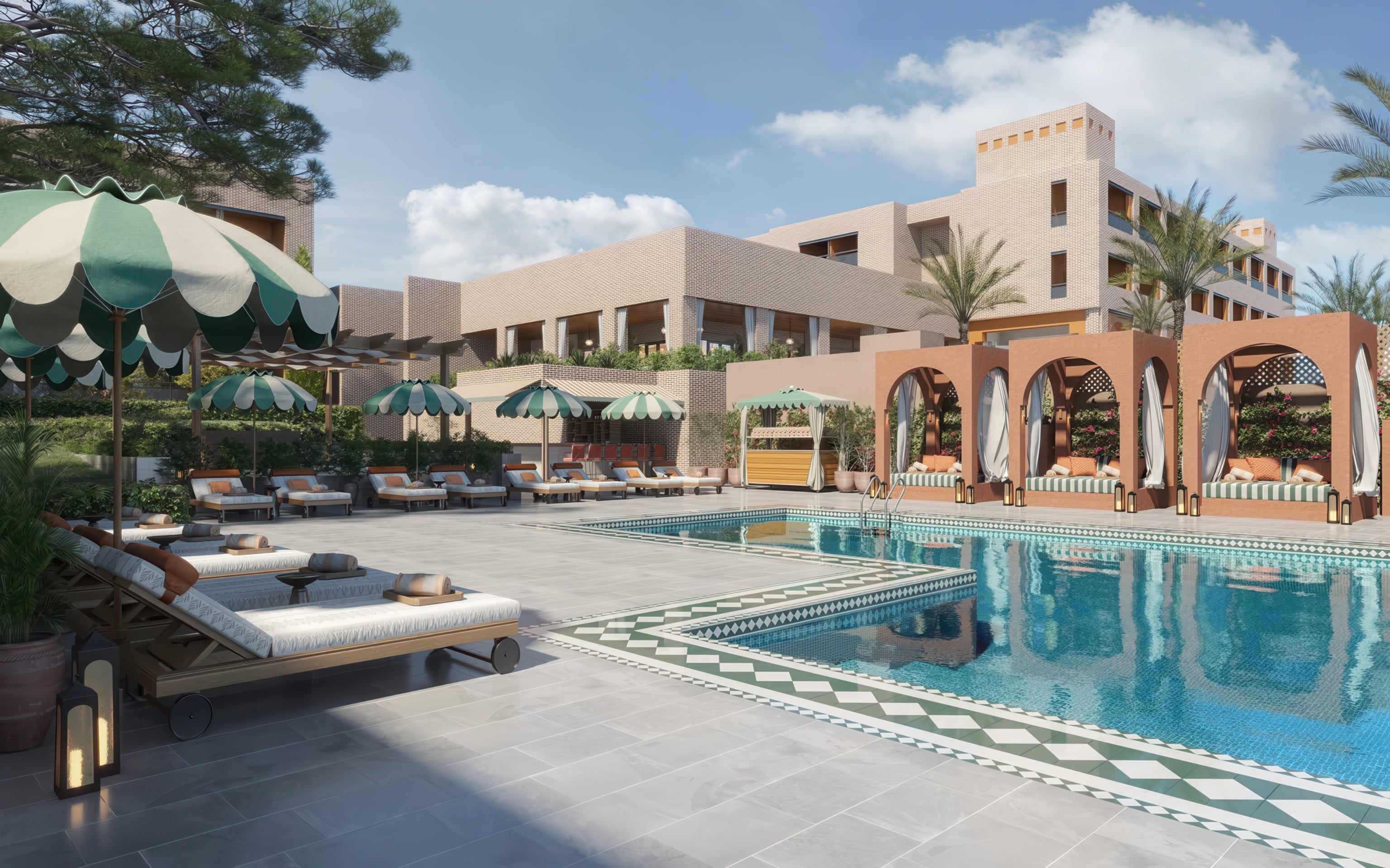 One of three pools at Gran Marbella Resort & Beach Club, opening this spring
