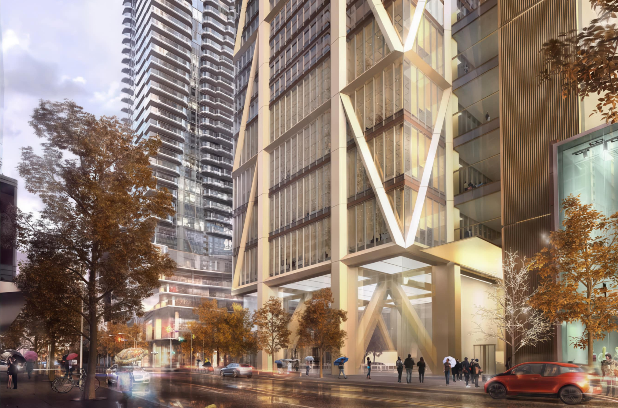Street view rendering of One Bloor West, home of the future Andaz Toronto hotel