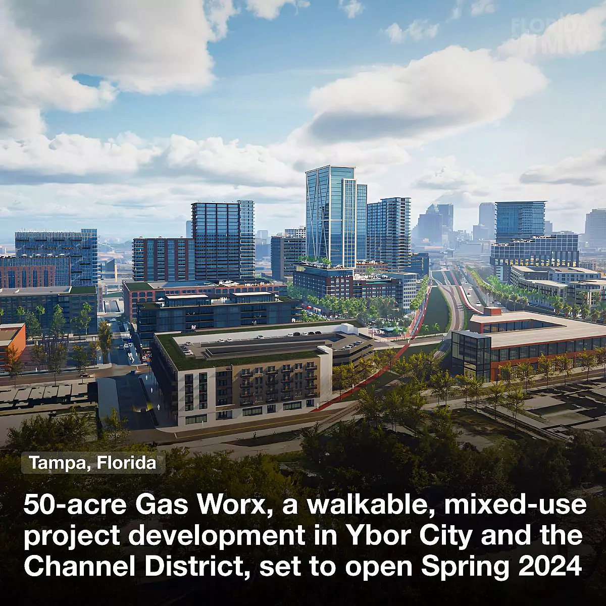 50-acre Gas Worx, a walkable, mixed-use project development in Ybor City and the Channel District