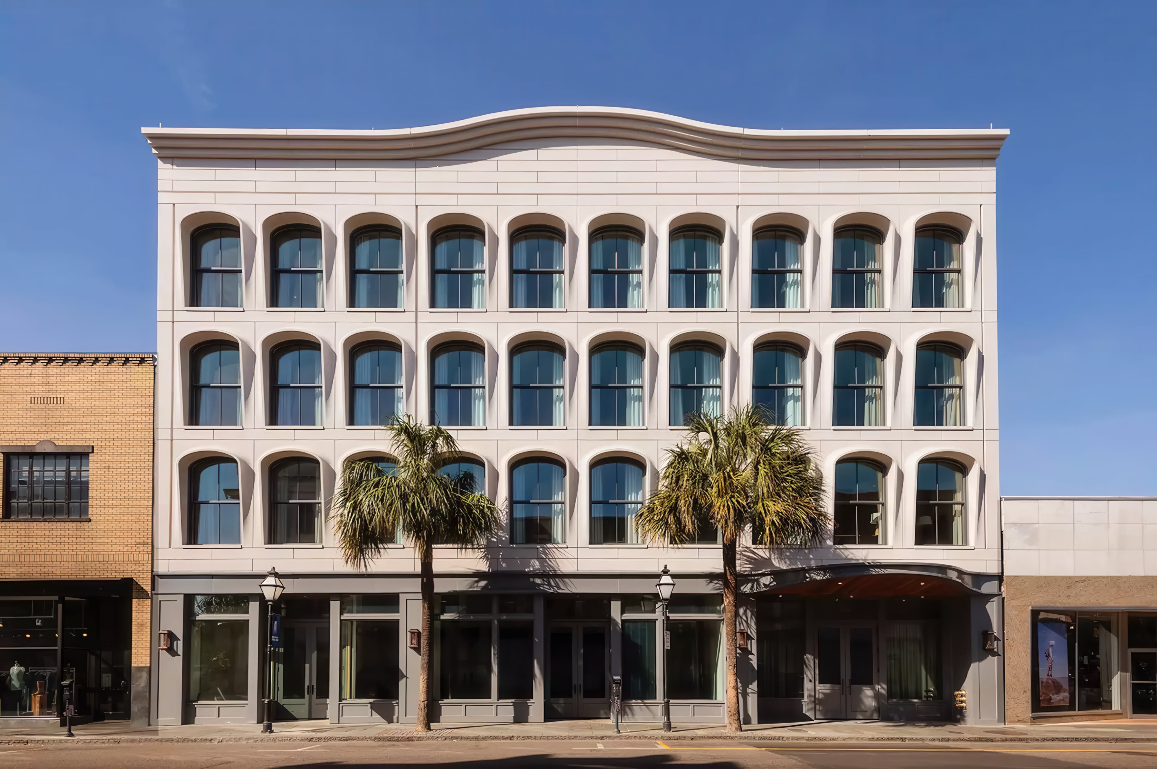 Exterior of The Nickel Hotel, recently opening in Charleston, South Carolina