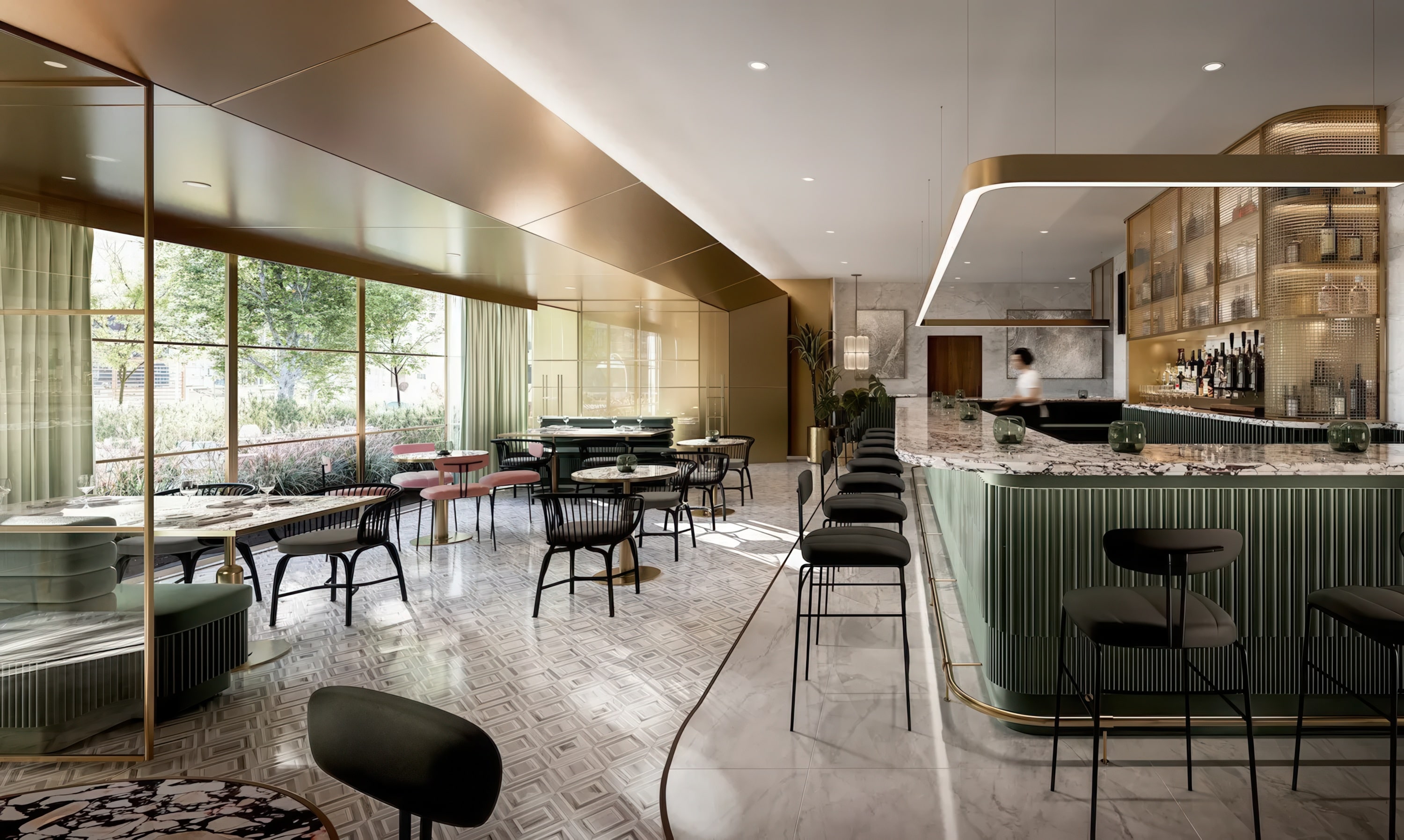 Restaurant rendering of Andaz Toronto