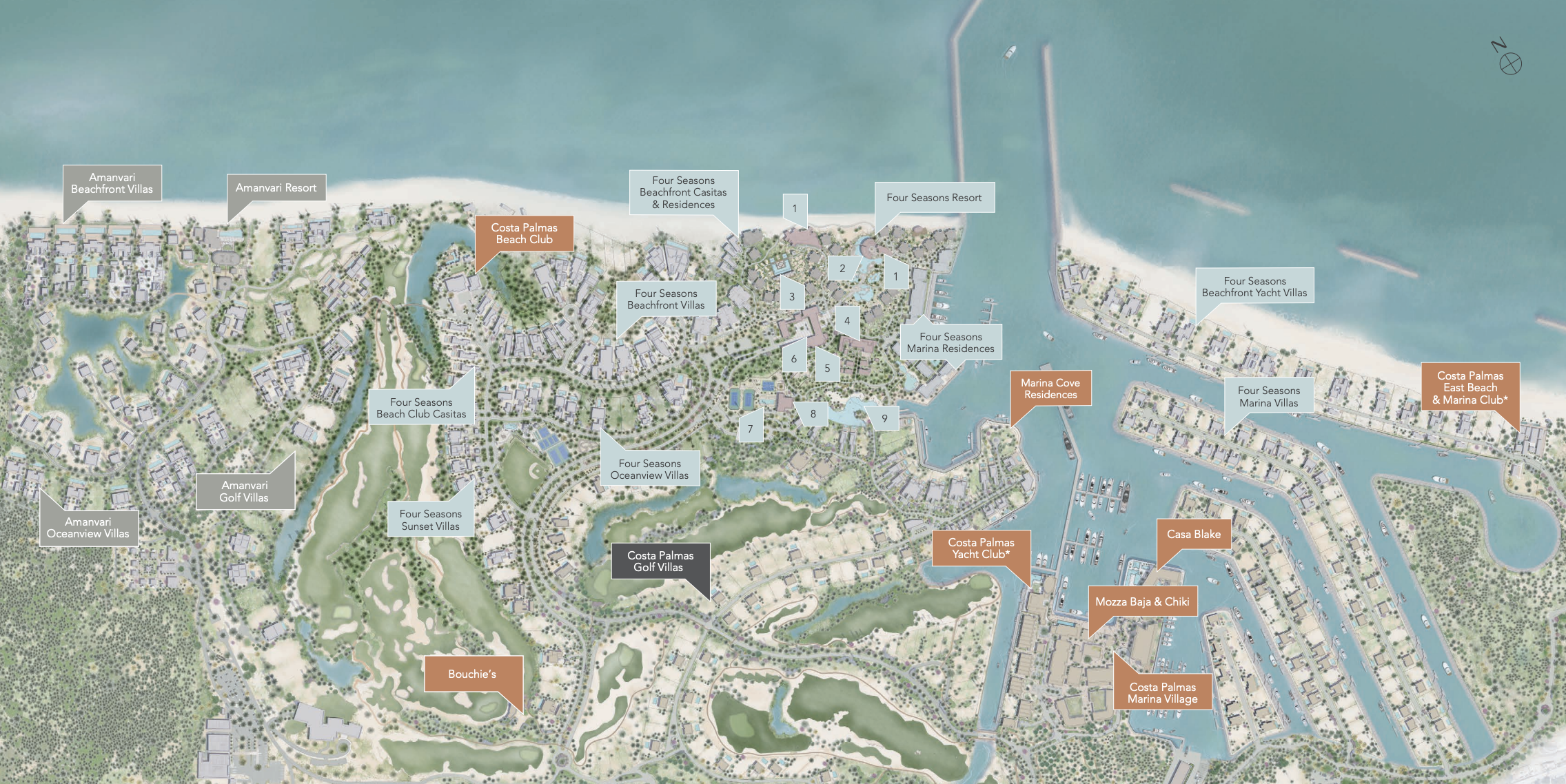 Amanvari Resort and Residences on Costa Palmas development map