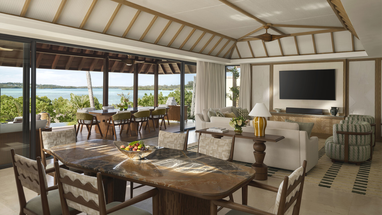 Image of a Ocean-View Villa Interior, image courtesy of Four Seasons Resort Mauritius at Anahita