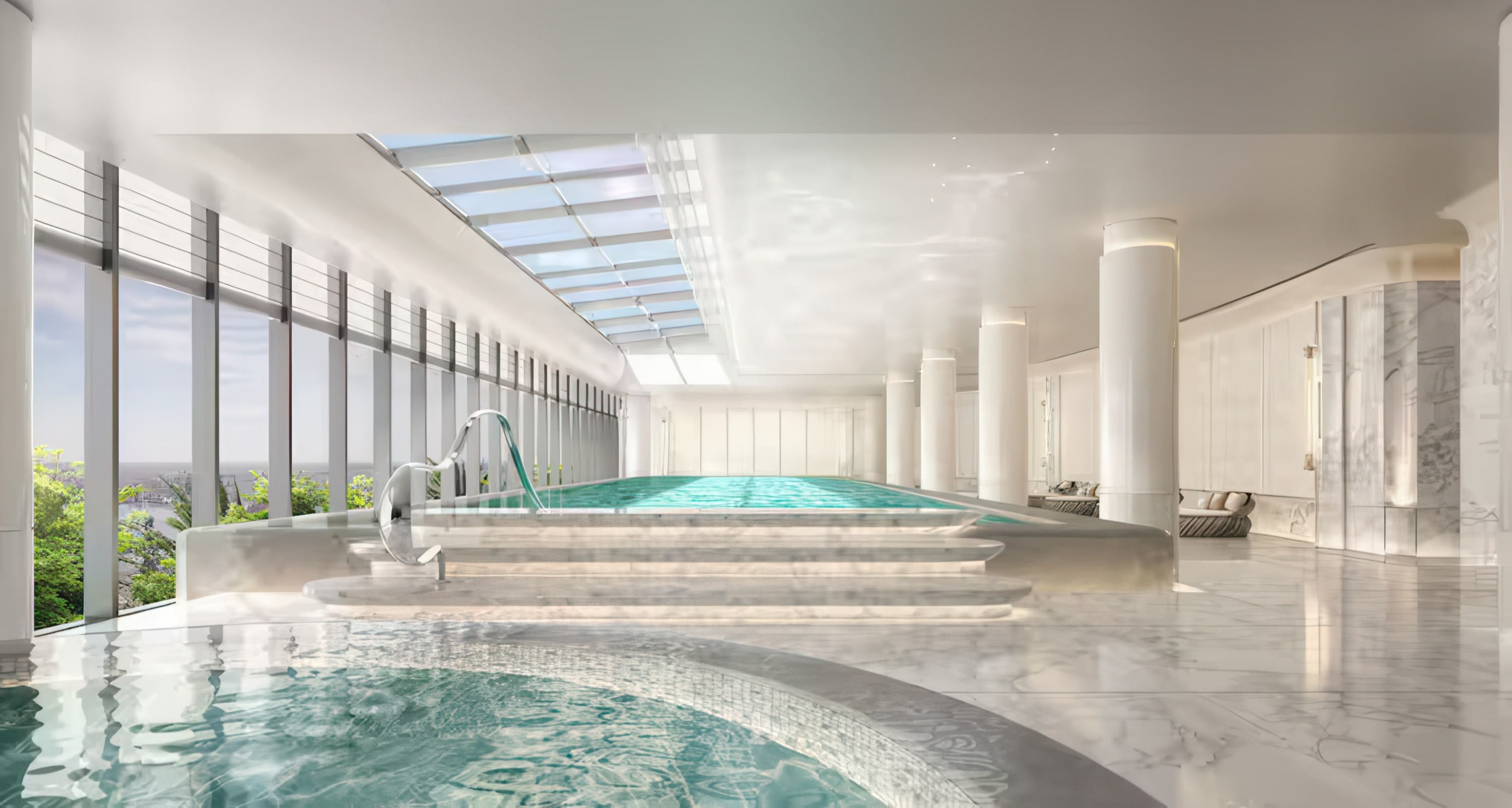Indoor spa of Waldorf Astoria Shanghai Qiantan