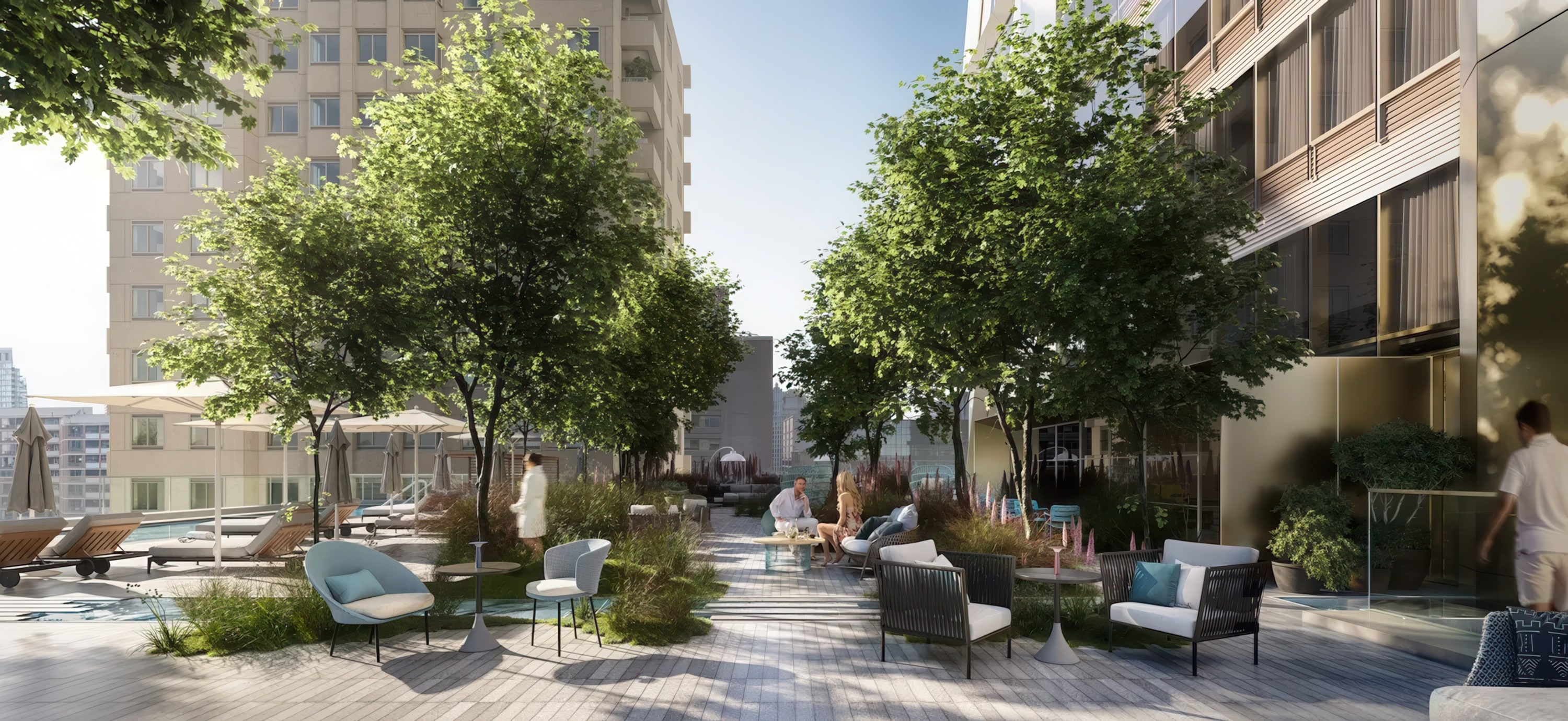 Pool deck rendering of Andaz Toronto