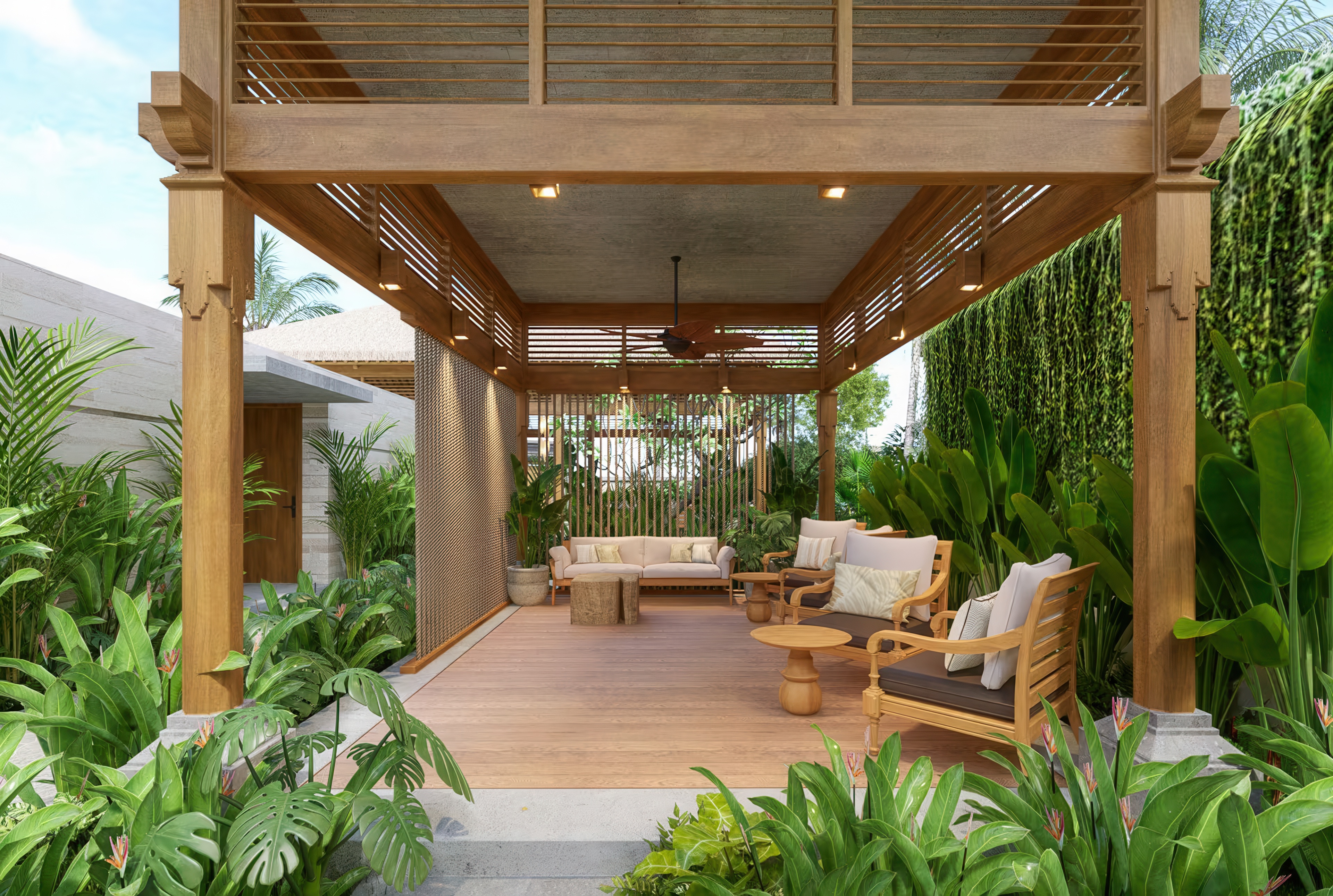 image of outdoor lounge at the Spa, image courtesy of Paradisus by Meliá