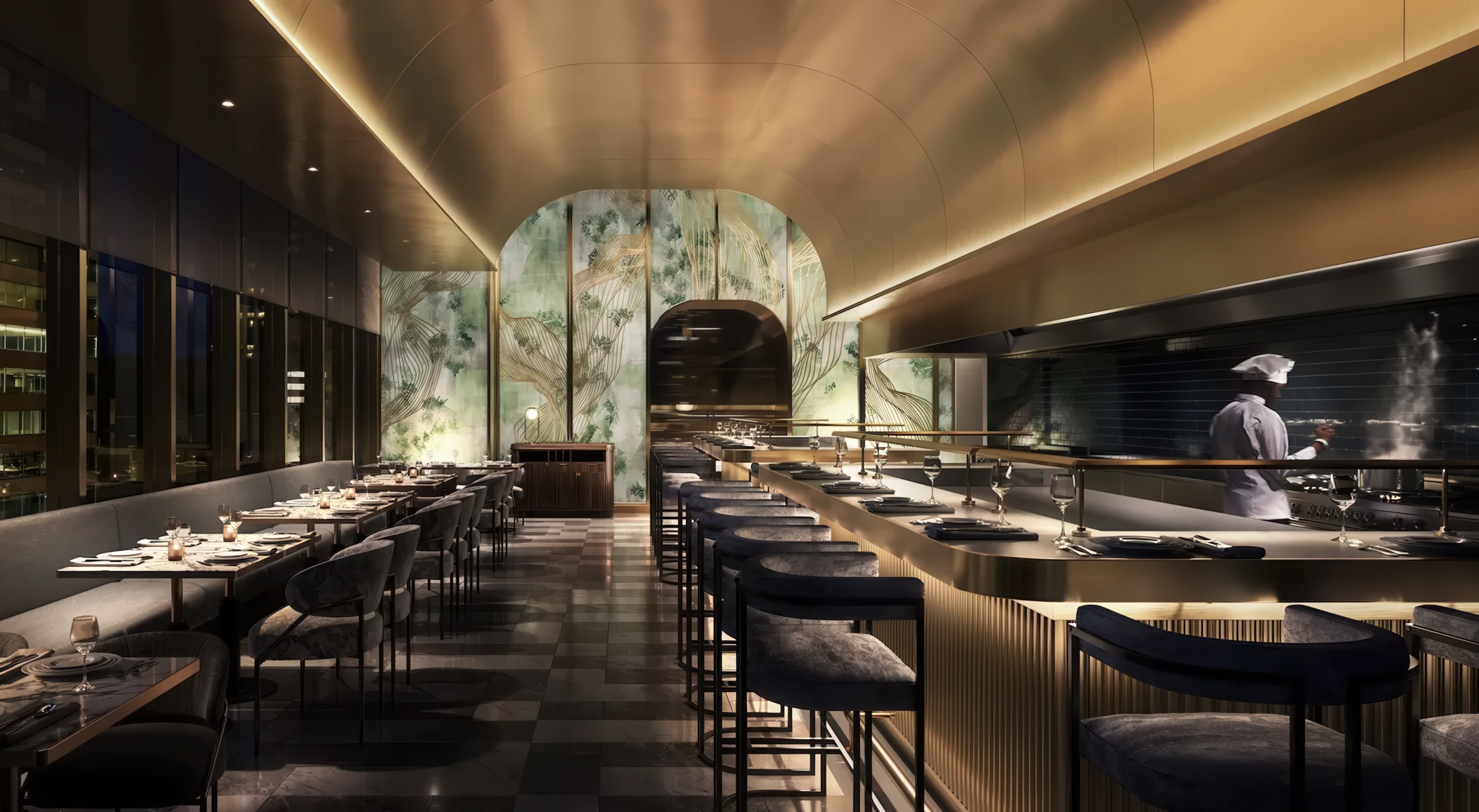 Restaurant rendering of Andaz Toronto