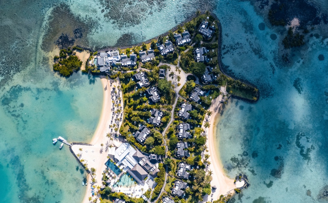 Aerial Resort View, image courtesy of Four Seasons Resort Mauritius at Anahita