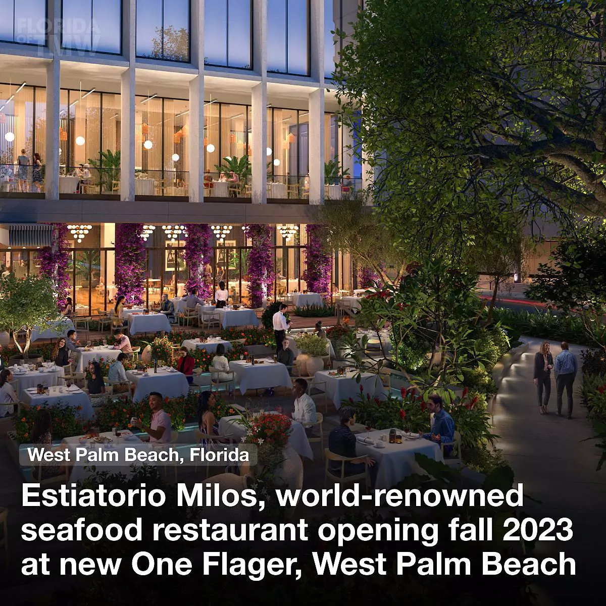 Estiatorio Milos, a world-renowned seafood restaurant opening Fall 2023 in West Palm Beach
