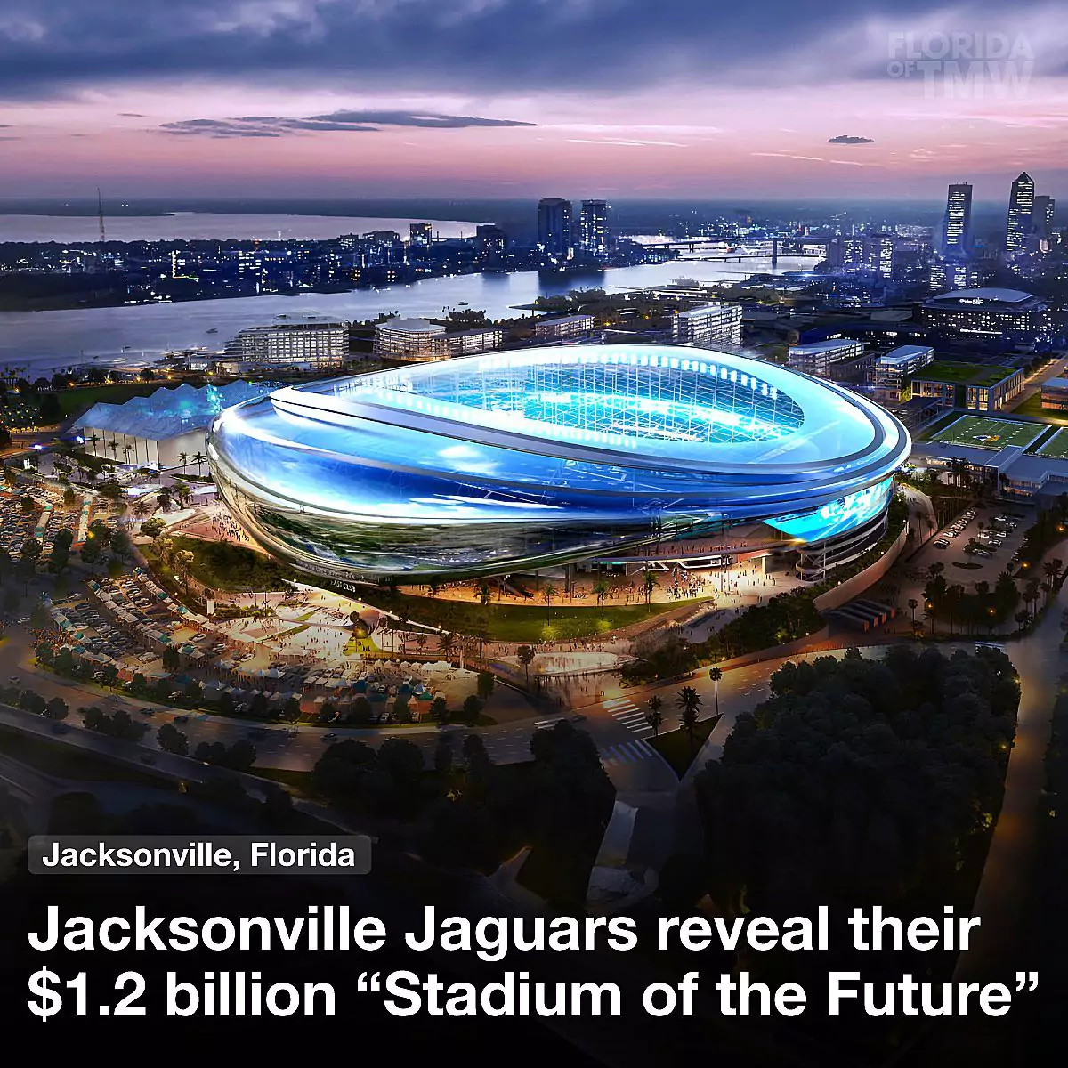 Jacksonville Jaguars reveal their $1.2 billion "Stadium of the Future"