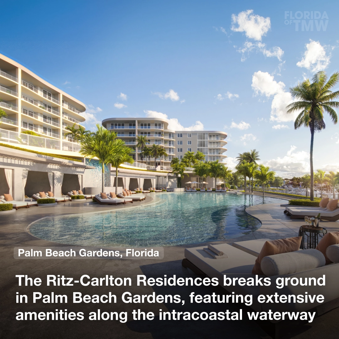 The Ritz-Carlton Residences breaks ground in Palm Beach Gardens, featuring extensive amenities along the Intracoastal Waterway