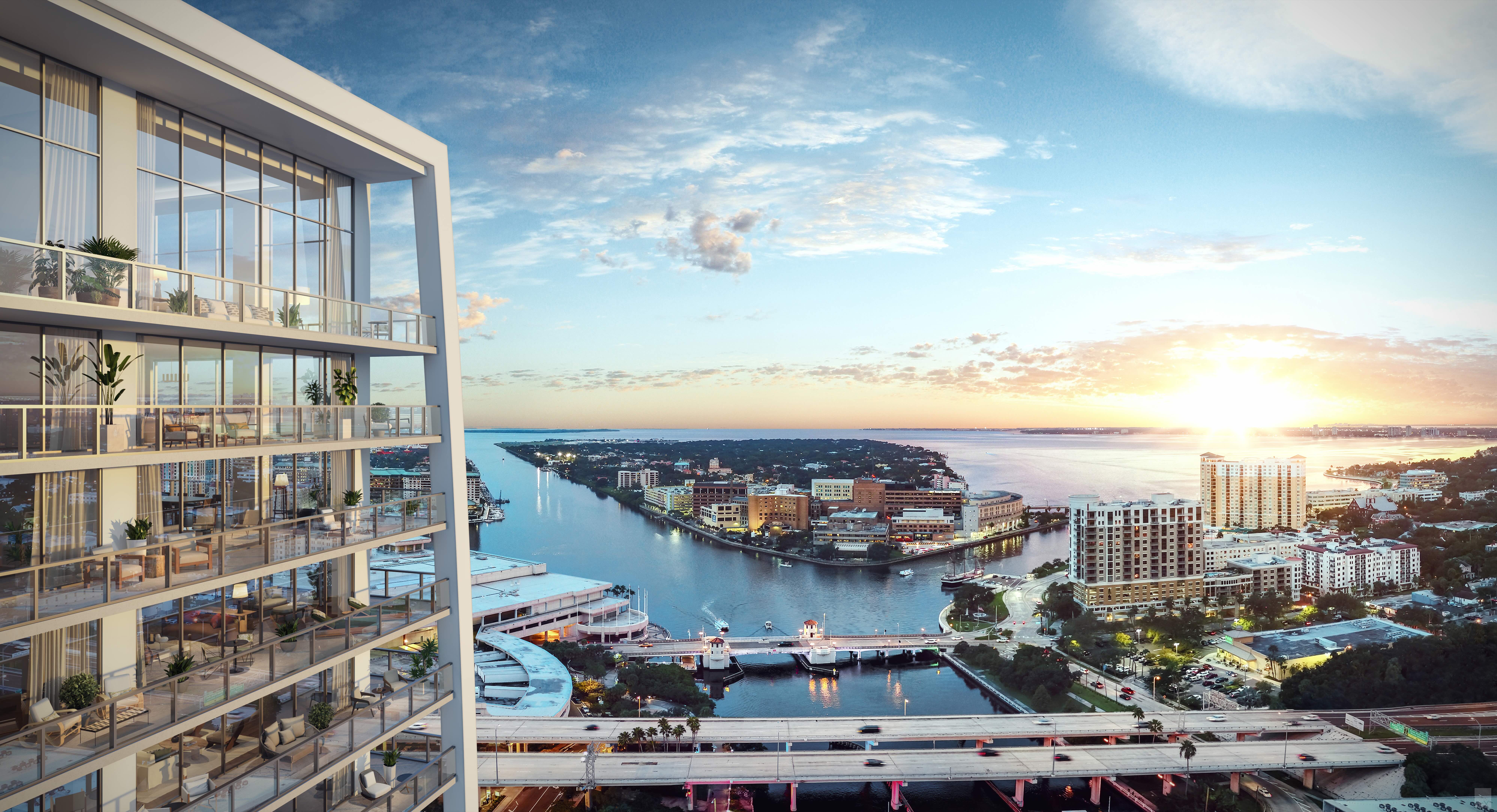 Construction rises along Tampa Riverwalk on Pendry hotel-branded luxury residences
