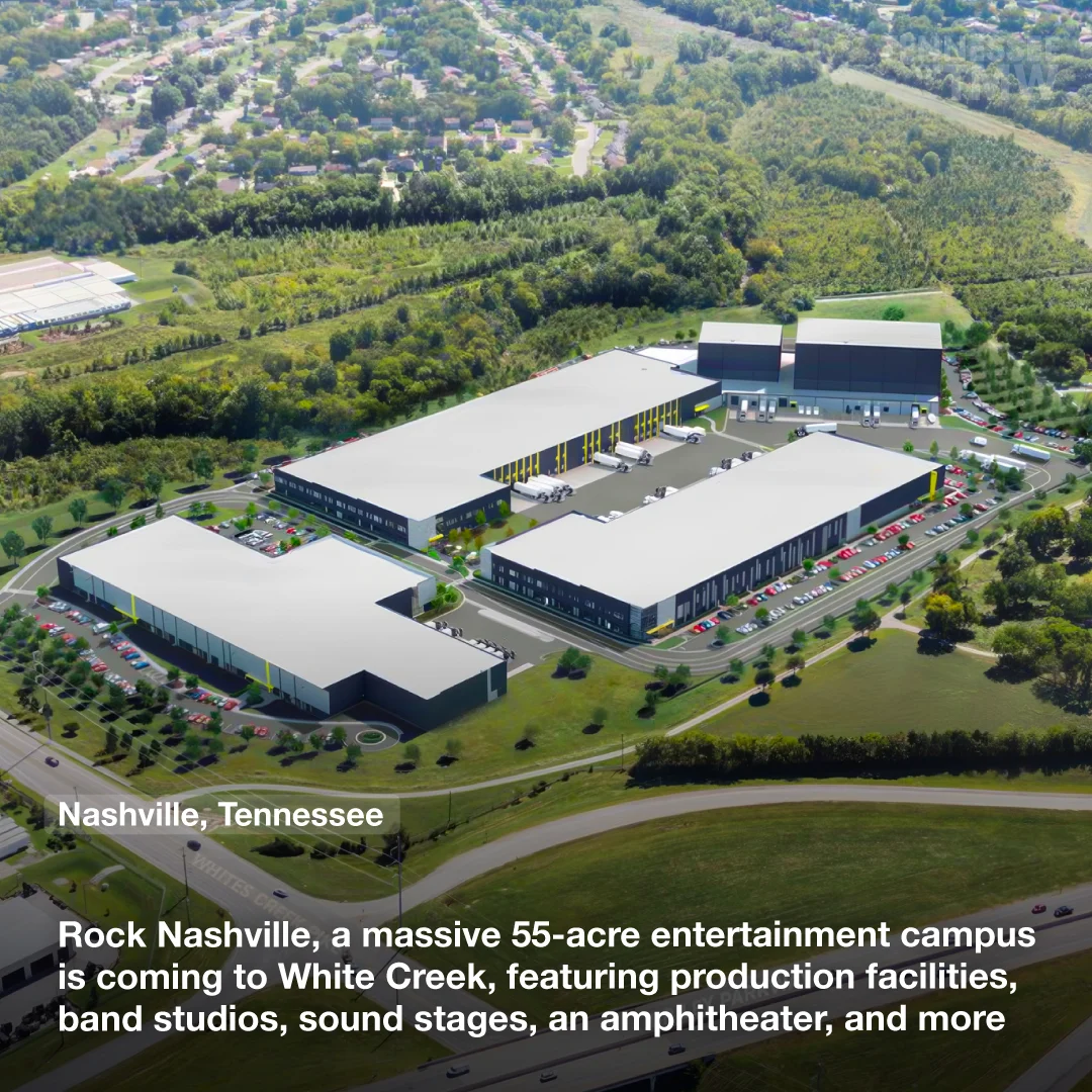 Rock Nashville, a massive 55-acre entertainment campus is coming to White Creek, featuring production facilities, band studios, sound stages, an amphitheater, and more