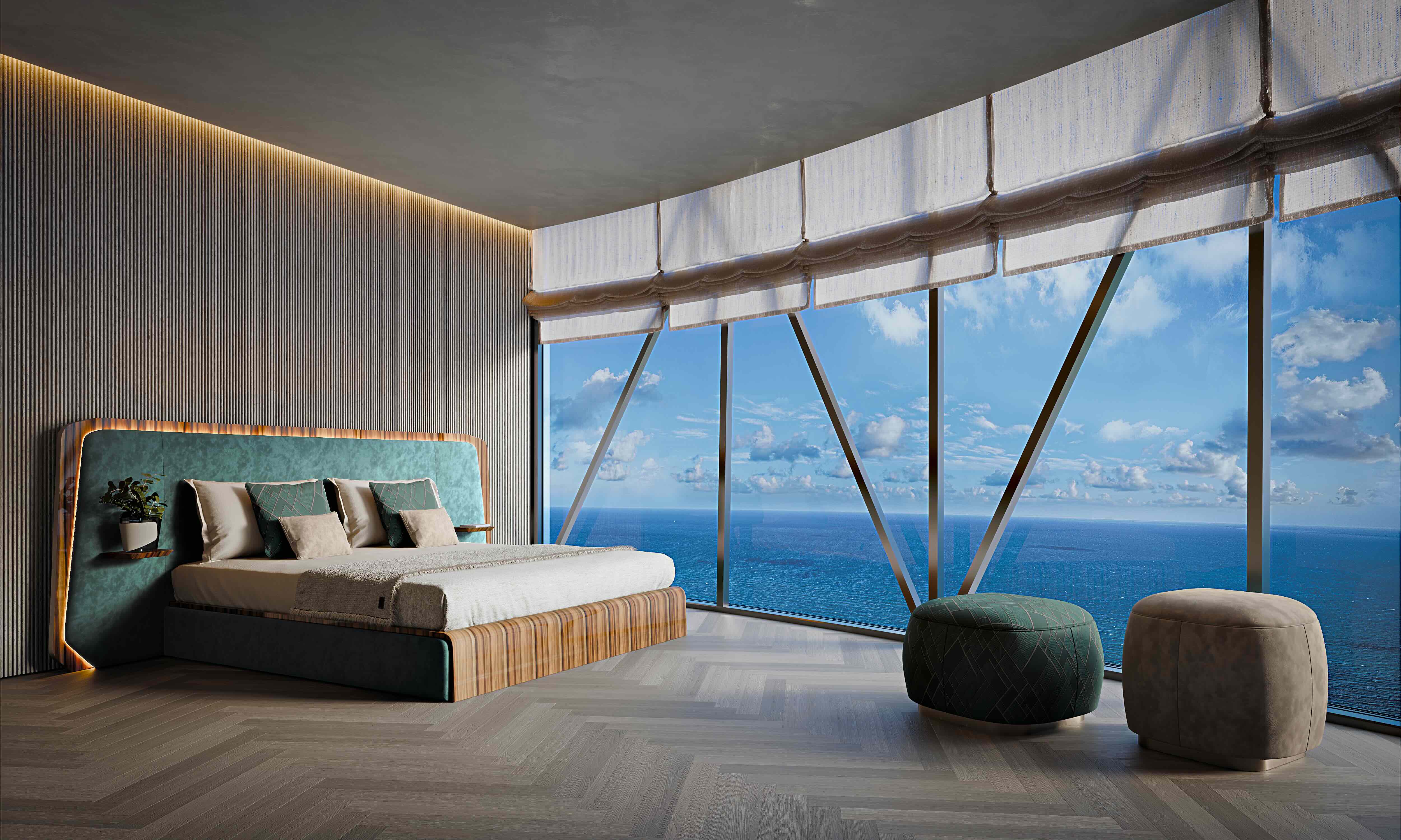 Rendering of the Penthouse, Bentley Residences Miami