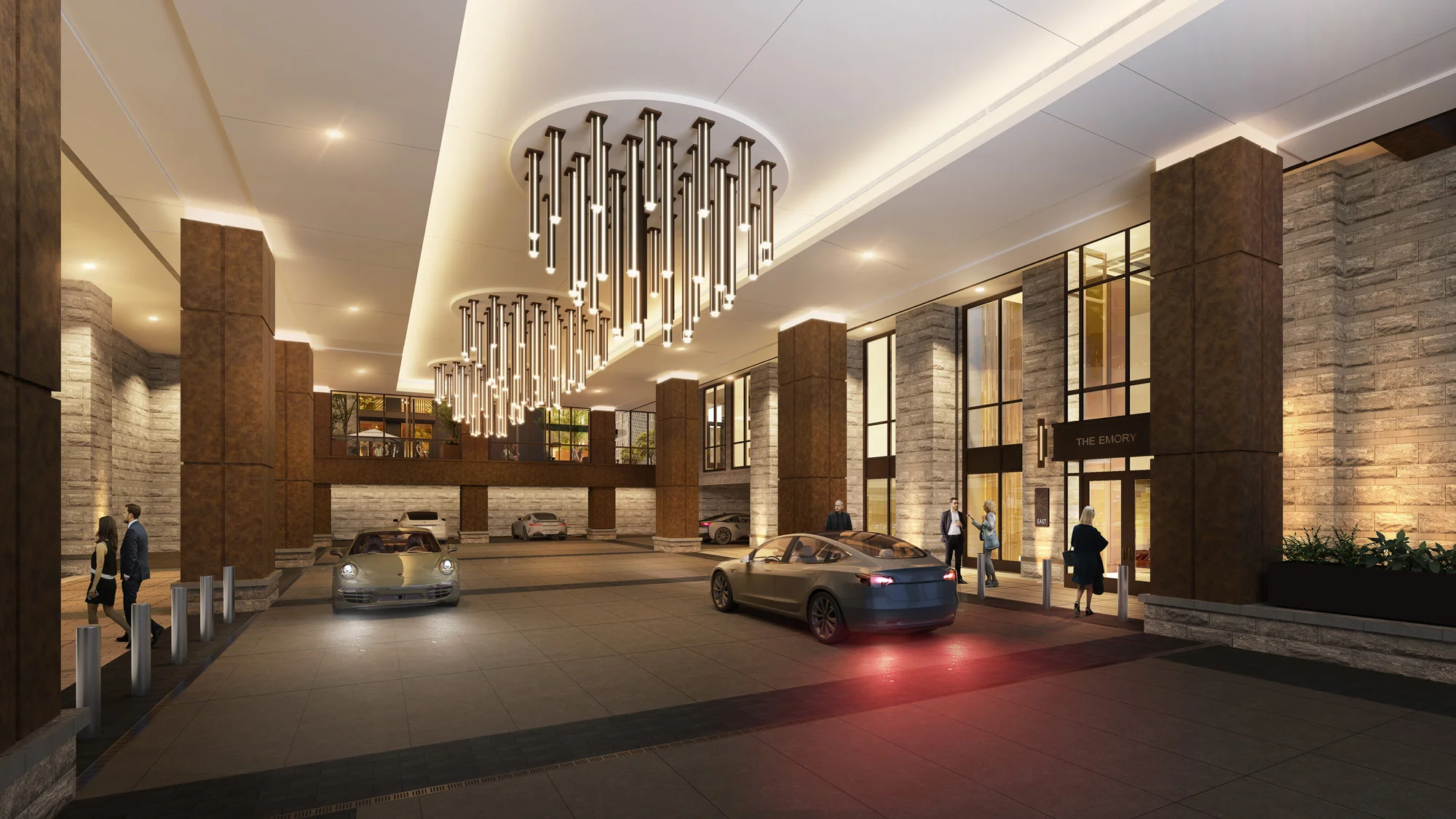 The Everett and The Emory residential towers to begin leasing this summer with move-ins expected to begin in November, featuring sky lounges and rooftop park