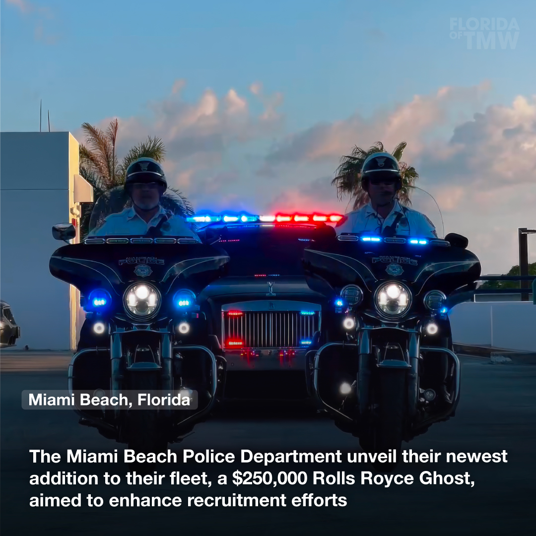The Miami Beach Police Department unveiled their newest addition to their fleet, a $250,000 Rolls Royce Ghost, aimed to enhance recruitment efforts 