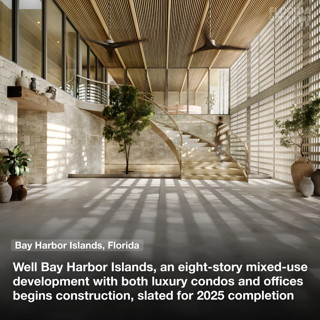 Well Bay Harbor Islands, an 8-story mixed-use development breaks ground, expecting 2025 completion