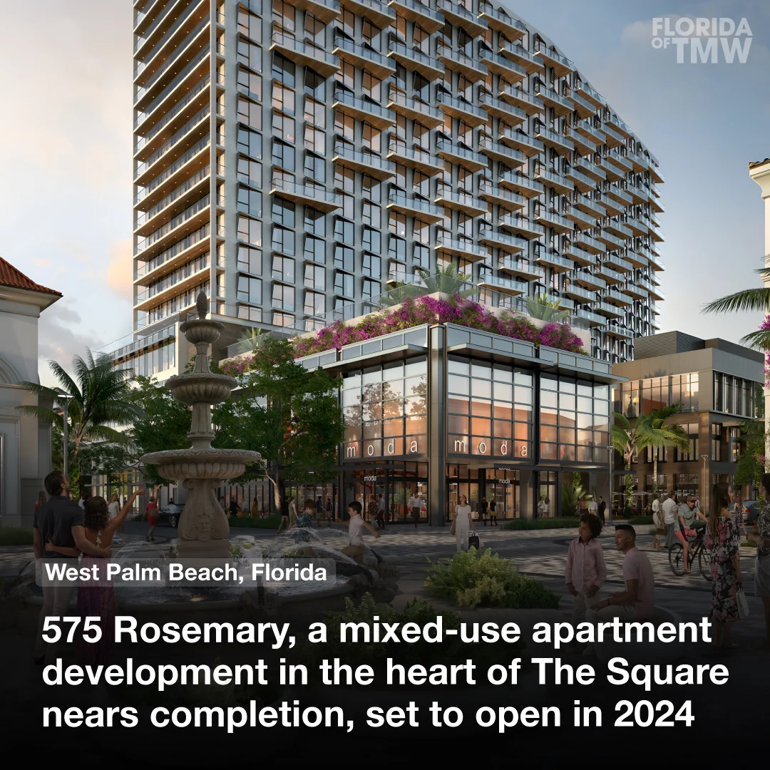 575 Rosemary, a mixed-use apartment development in the heart of The Square nears completion