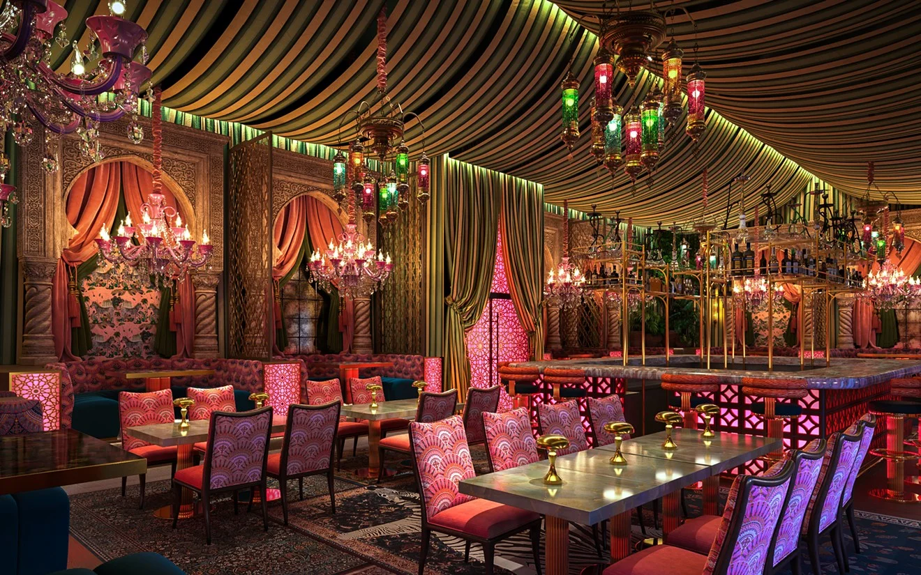 French Moroccan supper club, Habibi Miami, opening this summer on the Miami River, promising sunset parties and nightly entertainment shows 