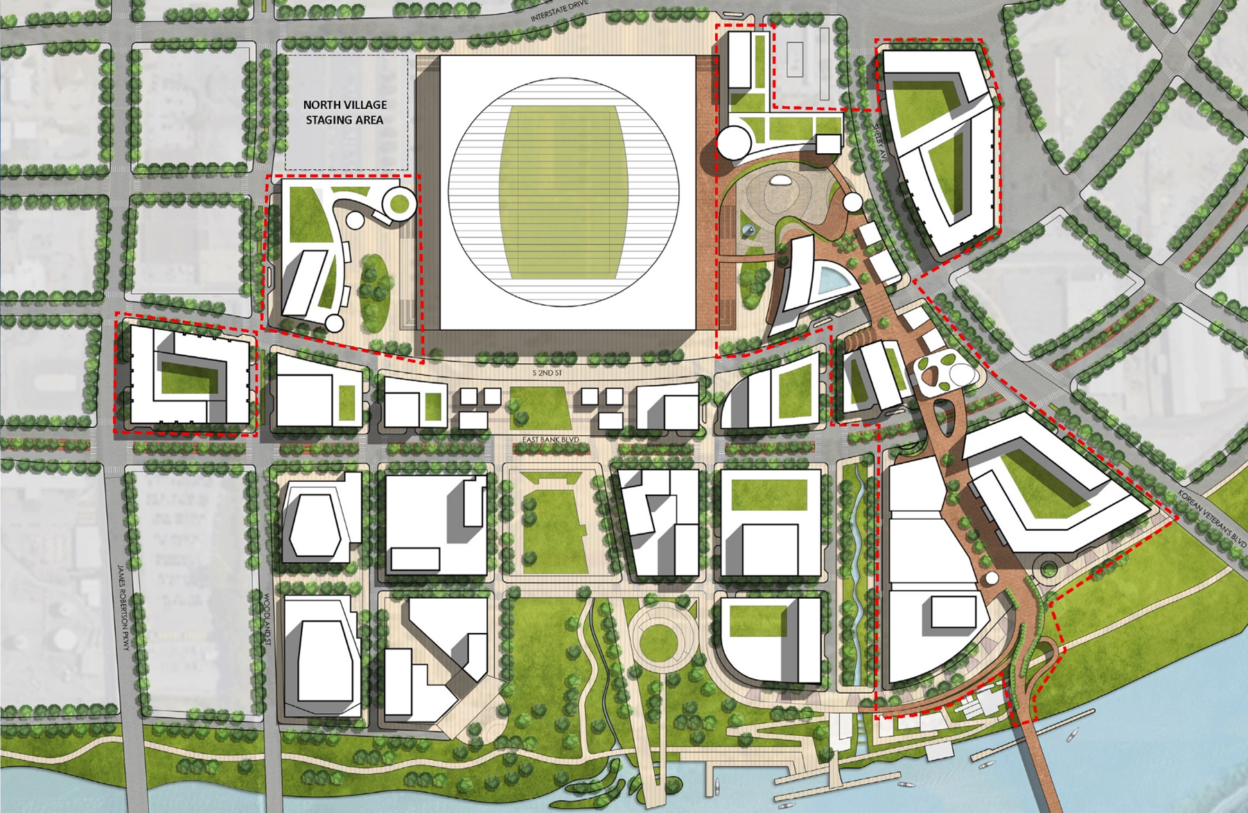 Waterfront East Bank project moves forward with new lease agreement, Fallon to develop 30 acres of mixed-use space around the new $2.1 billion Titans stadium
