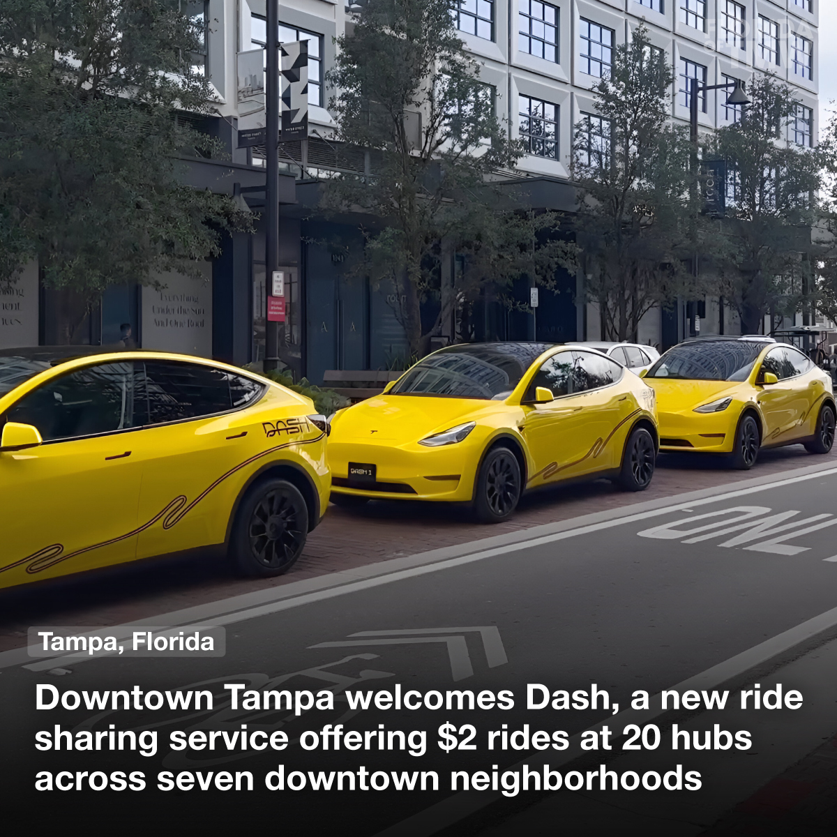 Downtown Tampa welcomes Dash, a new ride-sharing service offering $2 rides across 7 neighborhoods