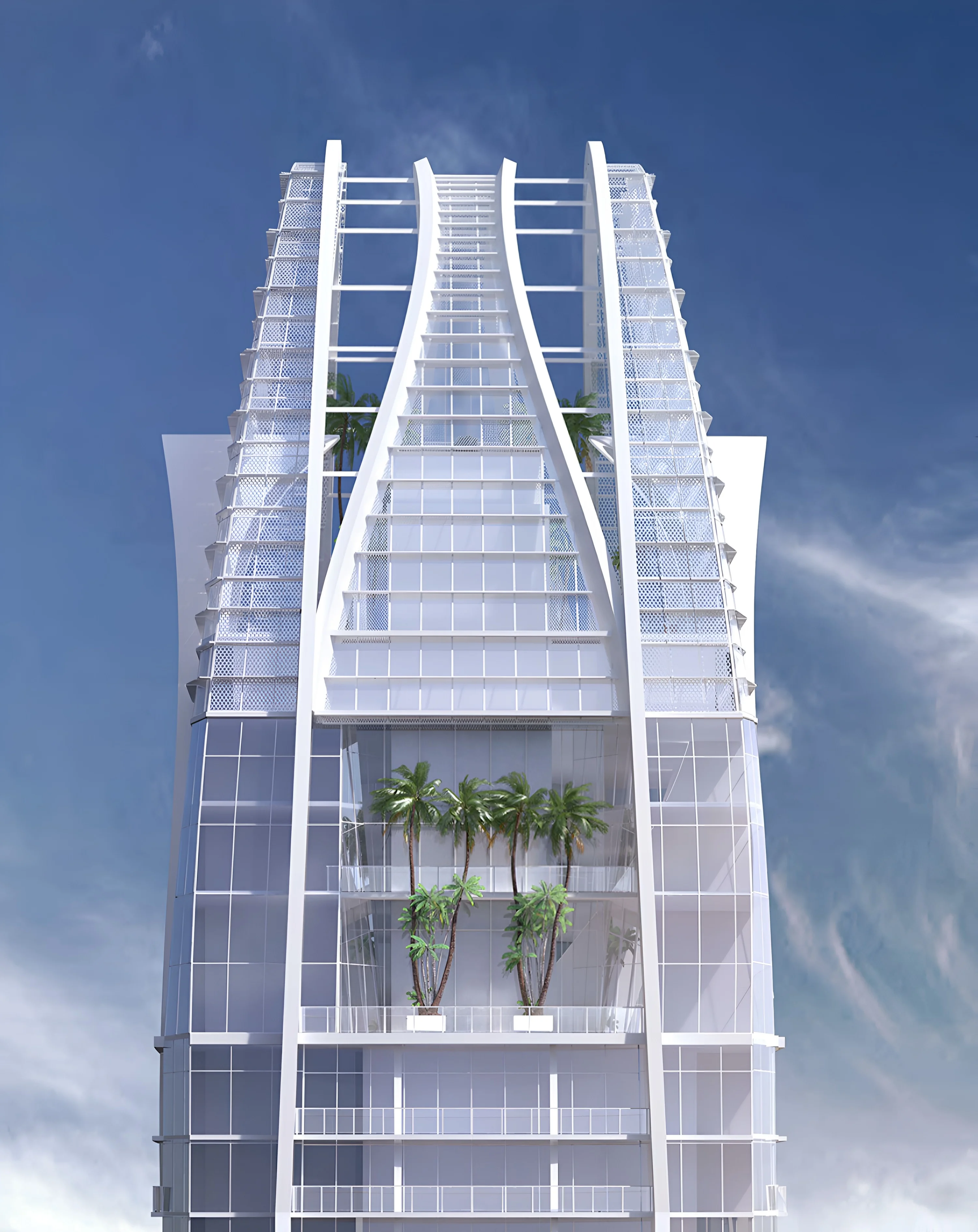 70-story Okan Tower, offering the tallest pool in the US, unveils first look at their Hilton hotel
