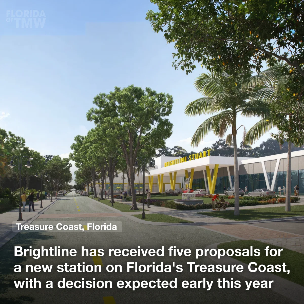 Brightline has received five proposals for a new station on Florida's Treasure Coast, with a decision expected early this year