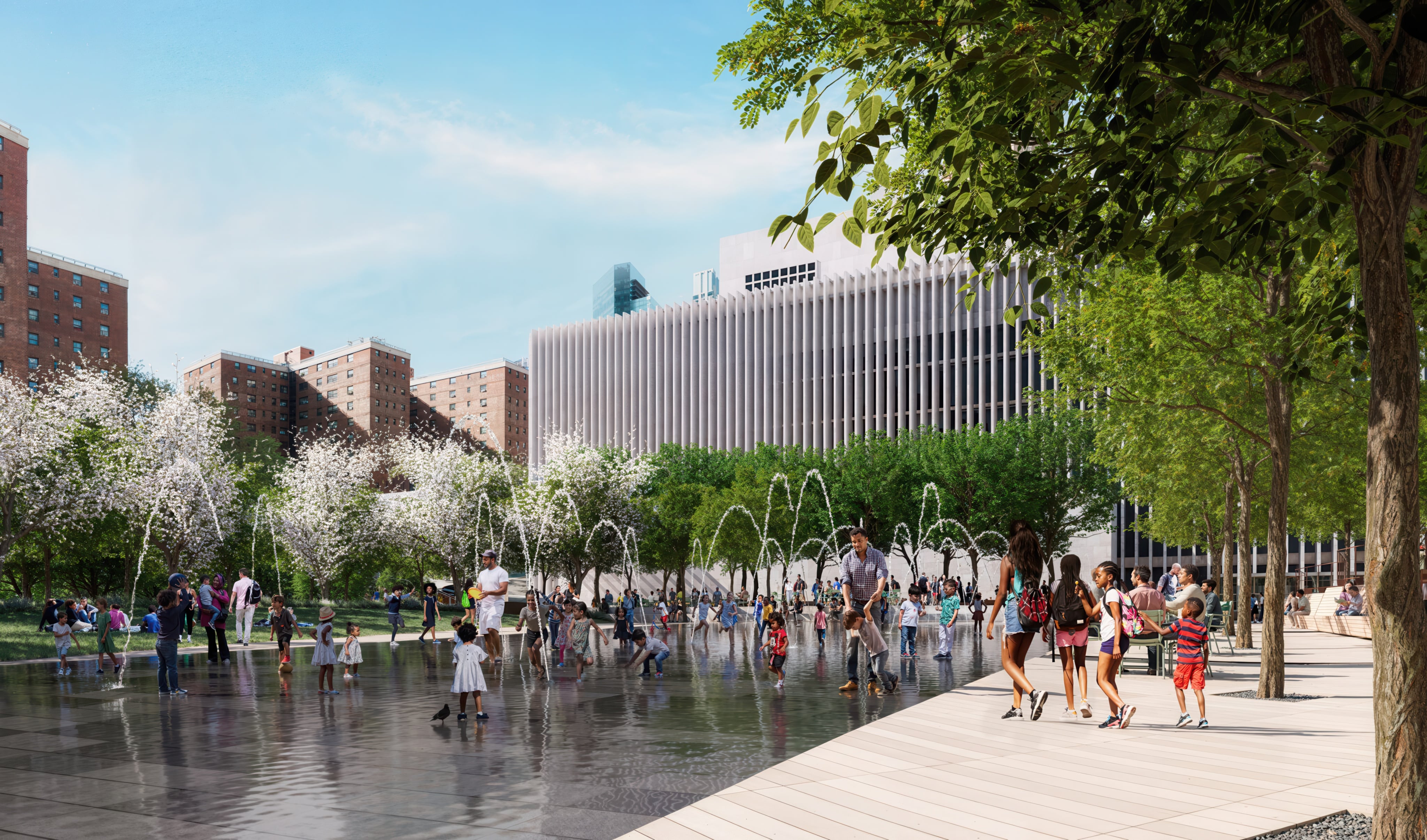 Rendering of the new Damrosch Park, Brooklyn Digital Foundry