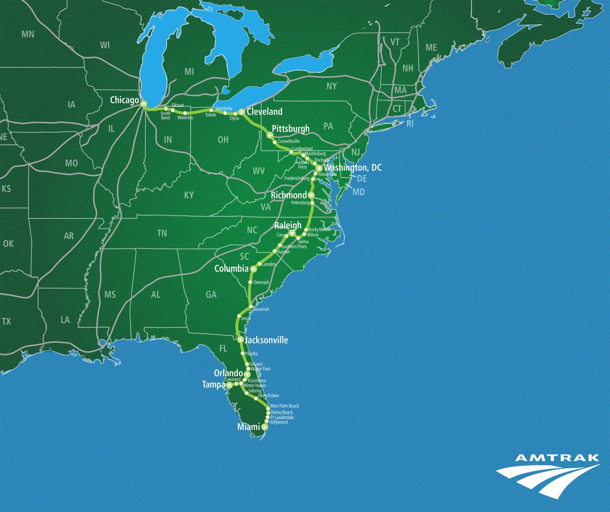 Amtrak debuts the Floridian, with daily service between Chicago and Miami