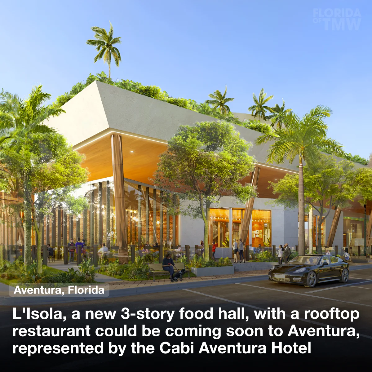 L'Isola, a new 3-story food hall, with a rooftop restaurant, could be coming soon to Aventura