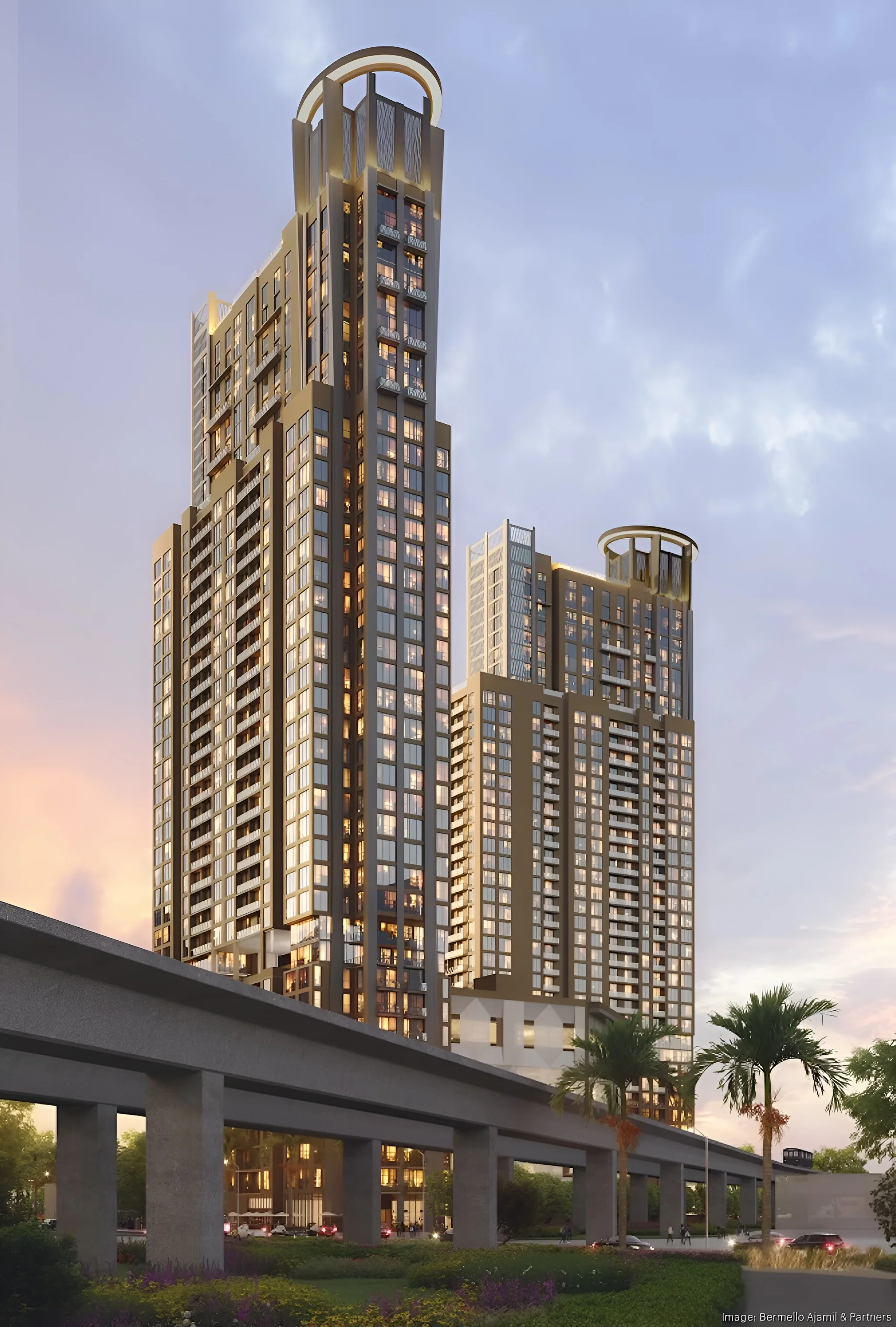 Shoma Group proposes two 40-story towers with 748 apartments along the Underline